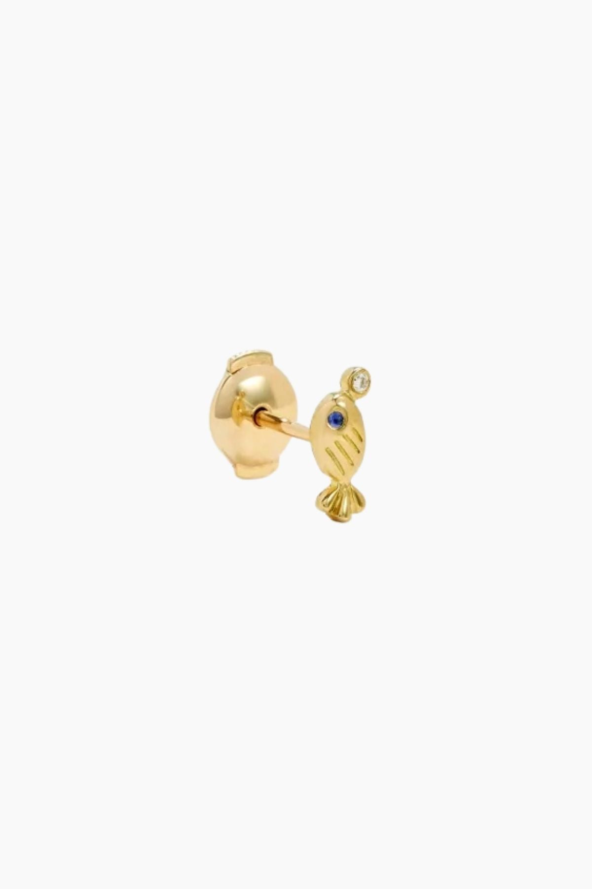 Yvonne Léon Nano Puce Sous L'eau Diamond Bubble Fish Earring - Yellow Gold