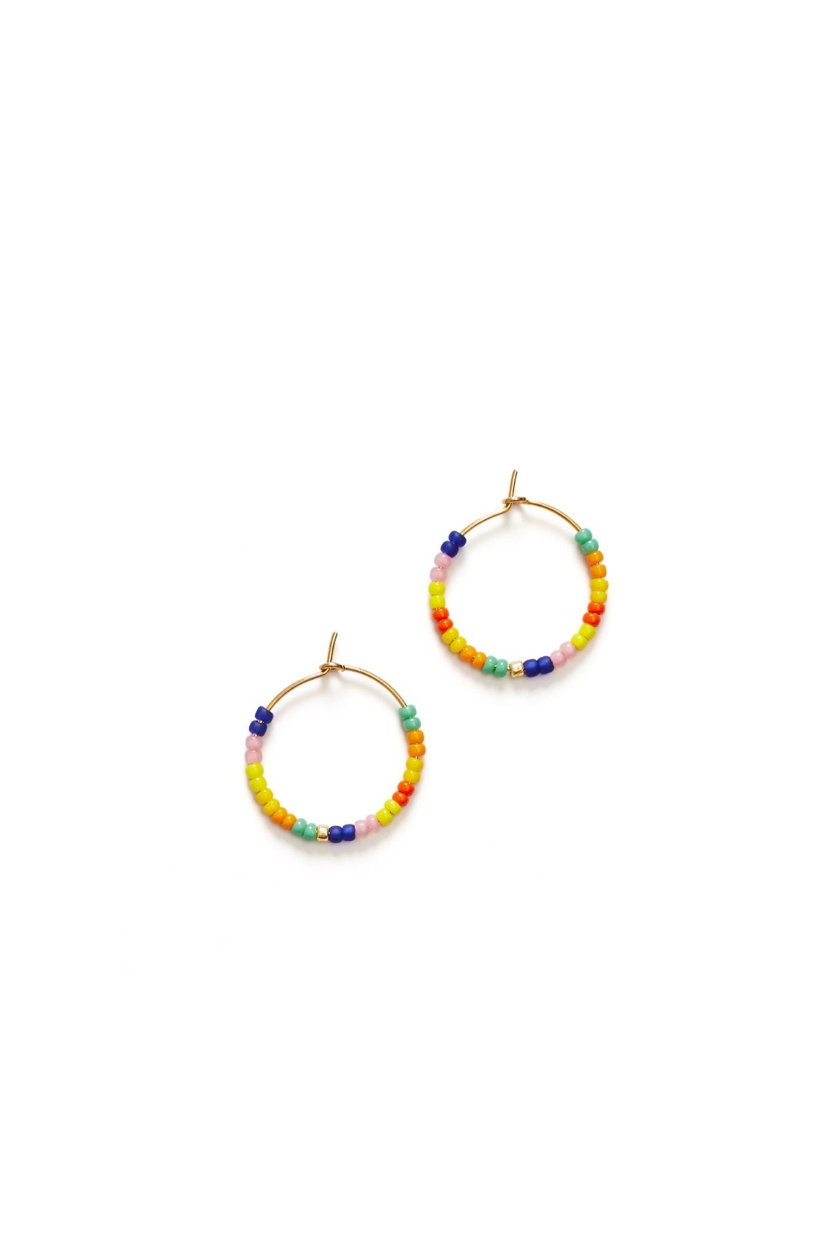 Anni Lu Maybe Baby Bead Hoop Earrings - Gold