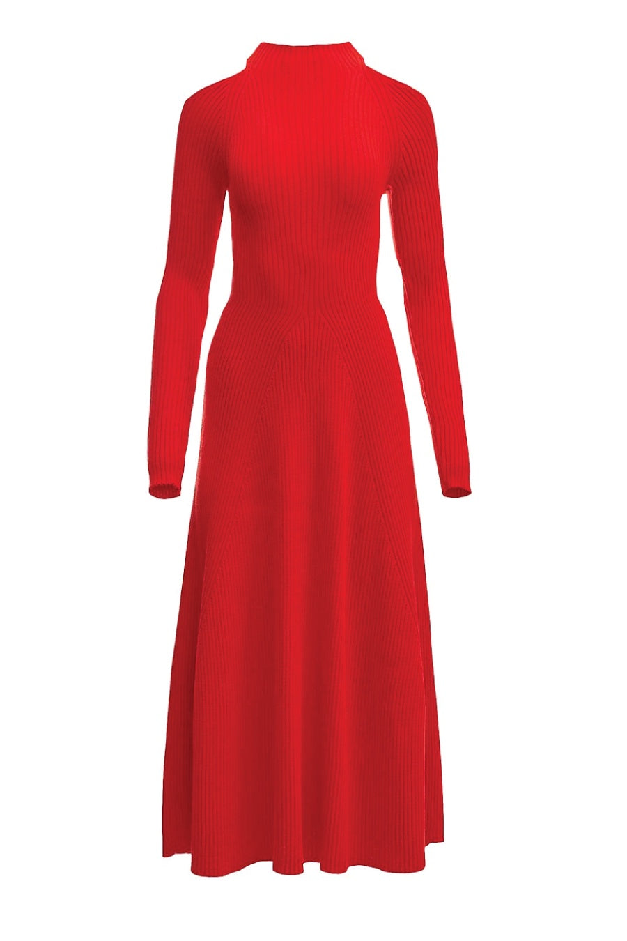 A.W.A.K.E. Mode Shoulder Cut Out Midi Dress - Red