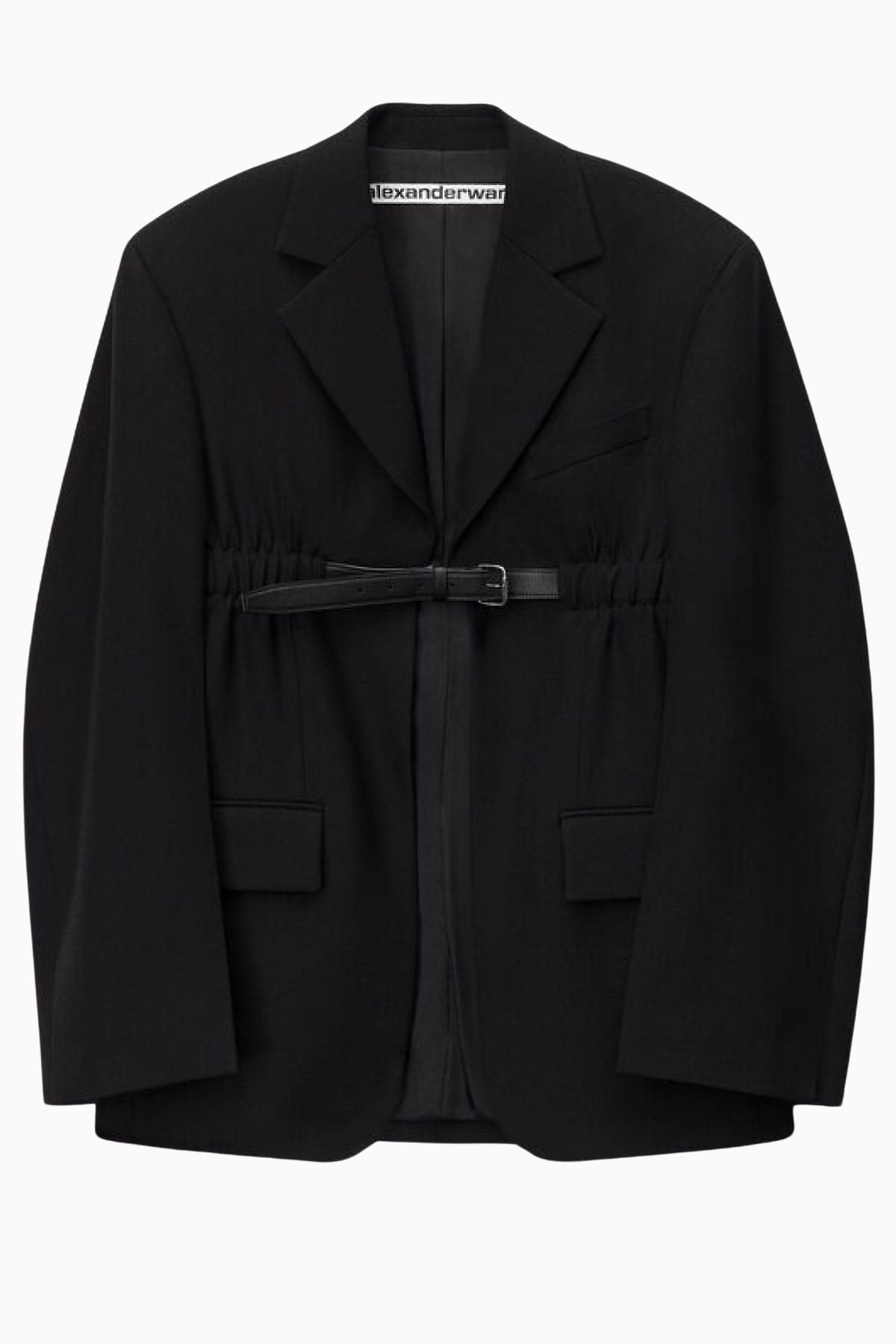 Alexander Wang Leather Belted Blazer - Black