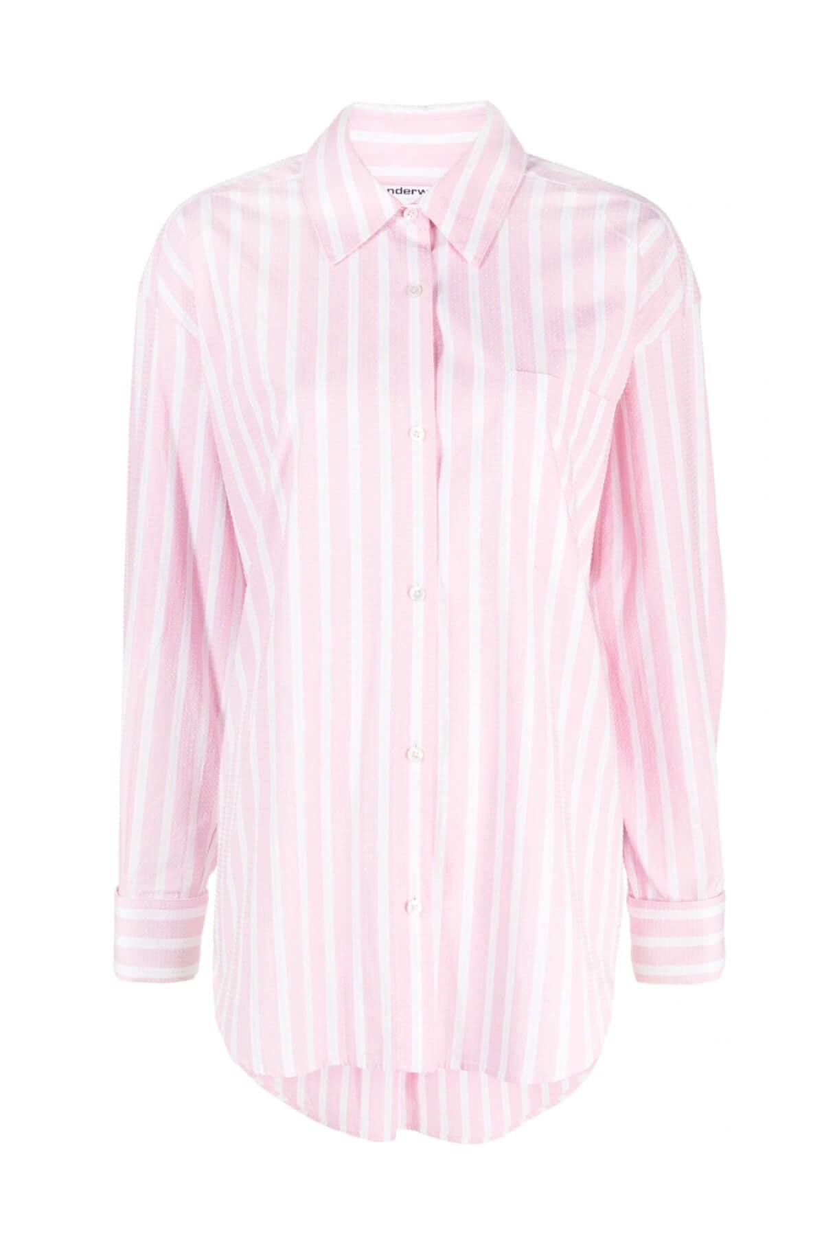 Alexander Wang Clear Hotfix Shirt Jacket - Pink/ White
