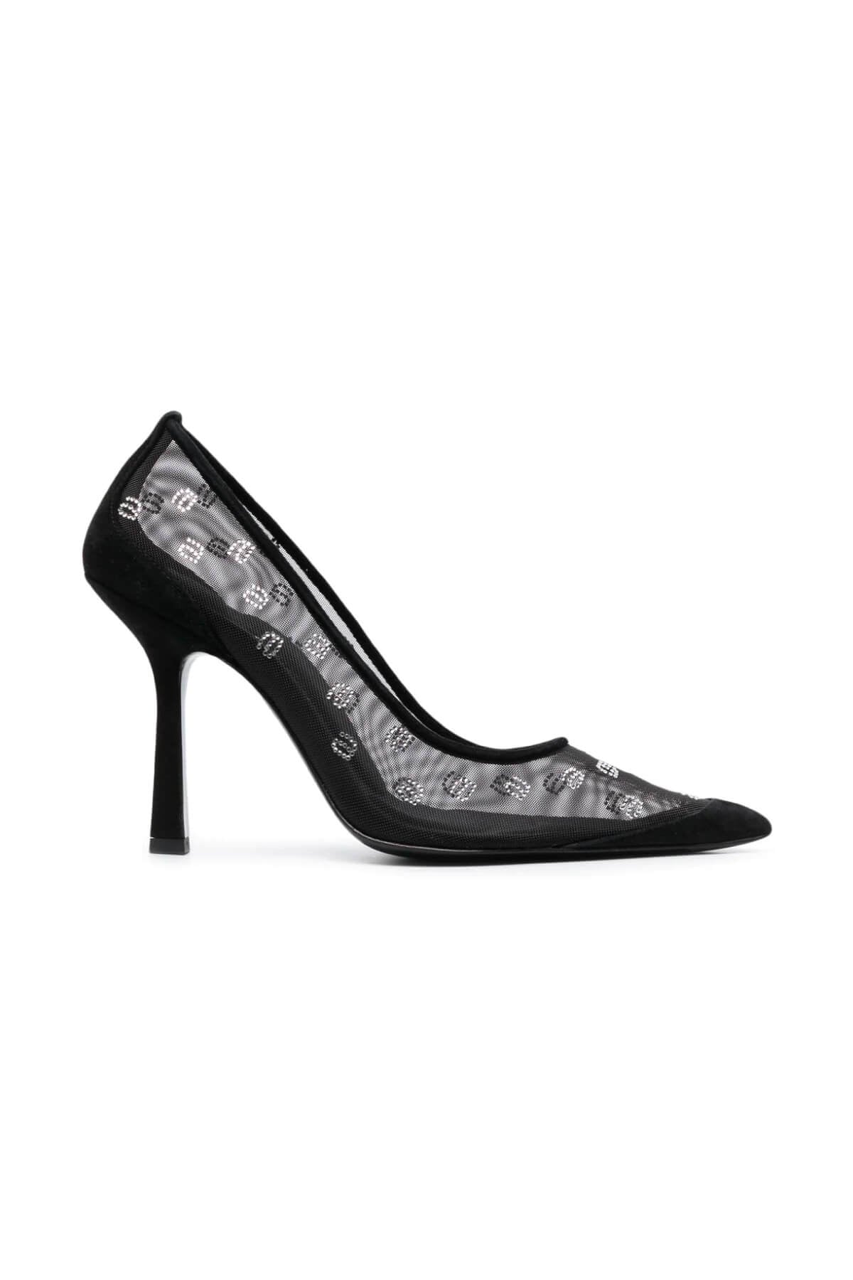 Alexander Wang Delphine Crystal Mesh Pump Heel - Black