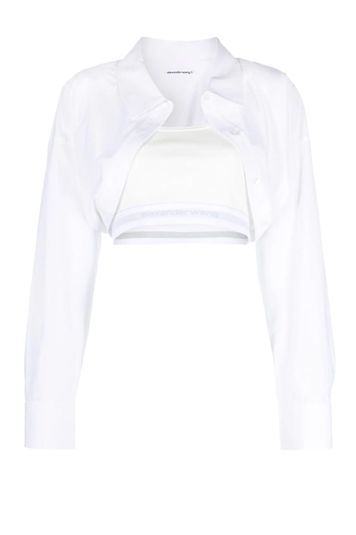 alexanderwang.t Layered Crop Bolero Shirt - White