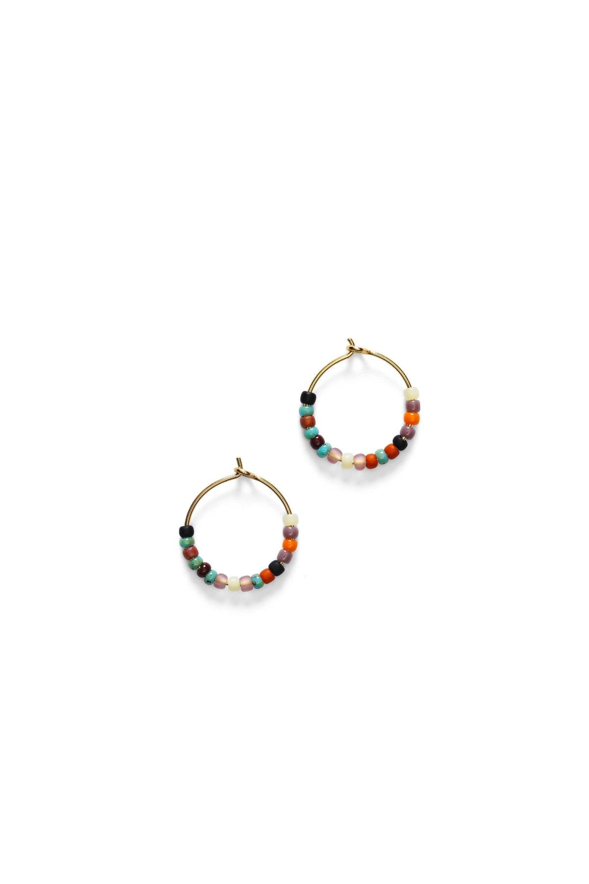 Anni Lu Maya Beach Hoop Earrings - Multi Brown