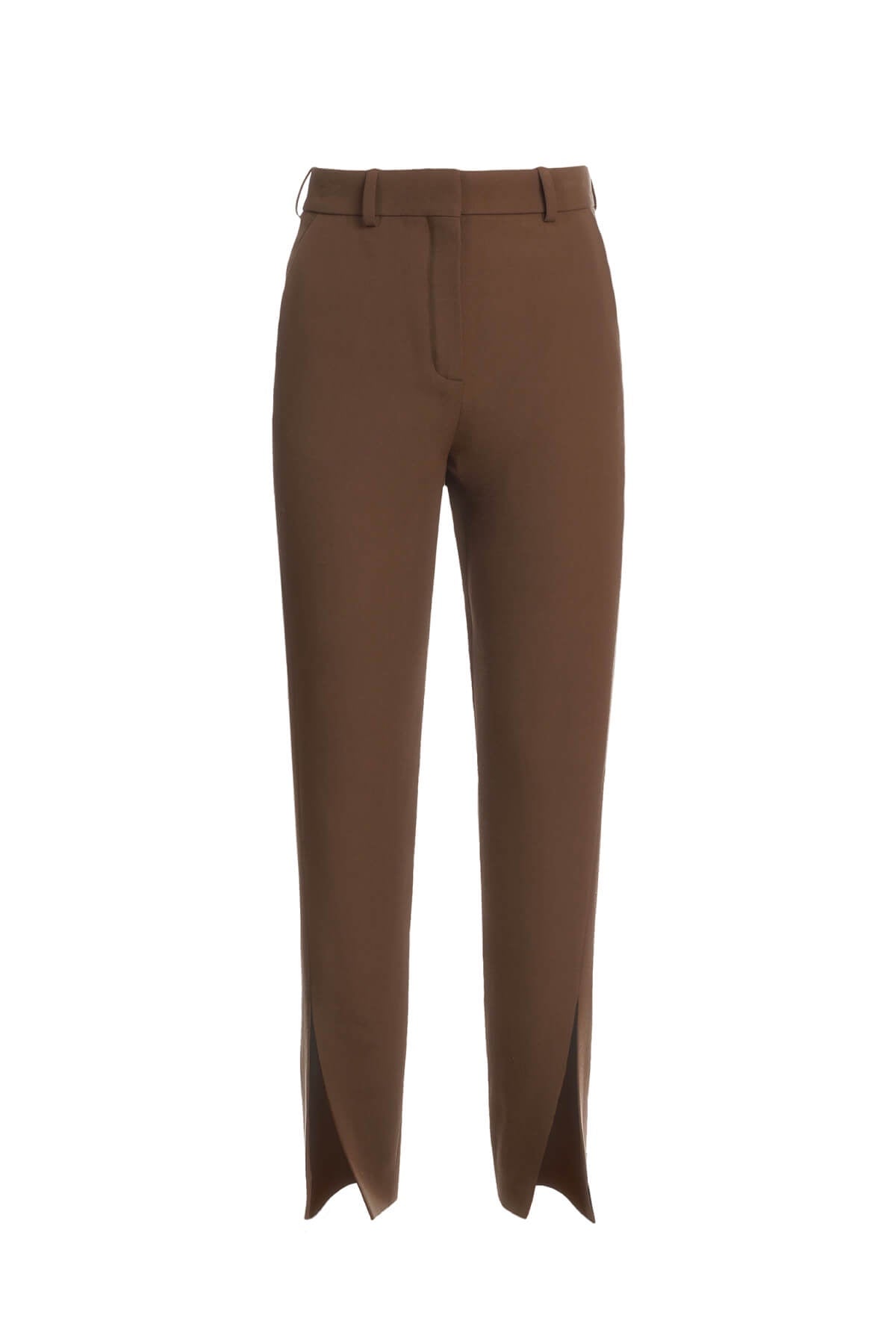 Balmain High Waisted Split Pants - Brown