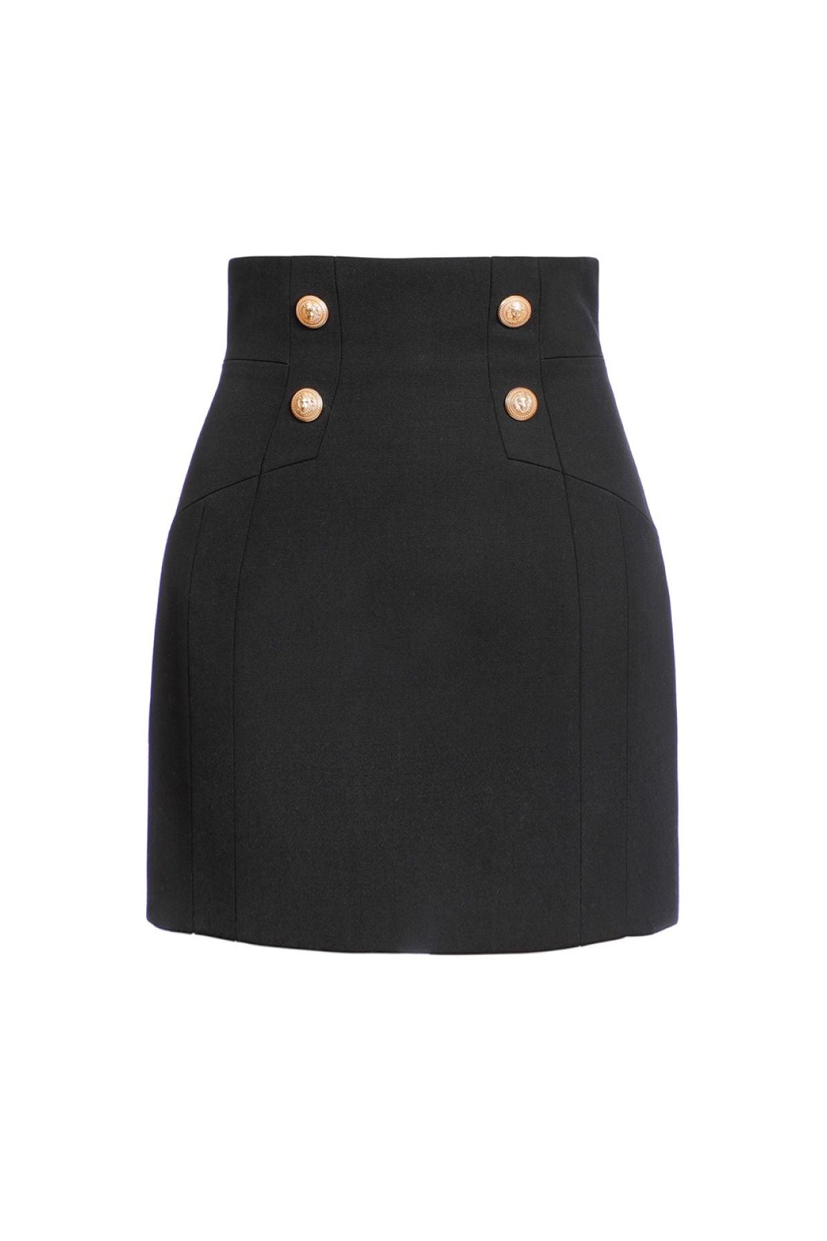 Balmain 4 Button Mini Skirt - Black