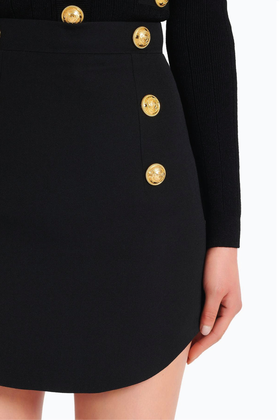 Balmain 6 Button Mini Skirt - Black