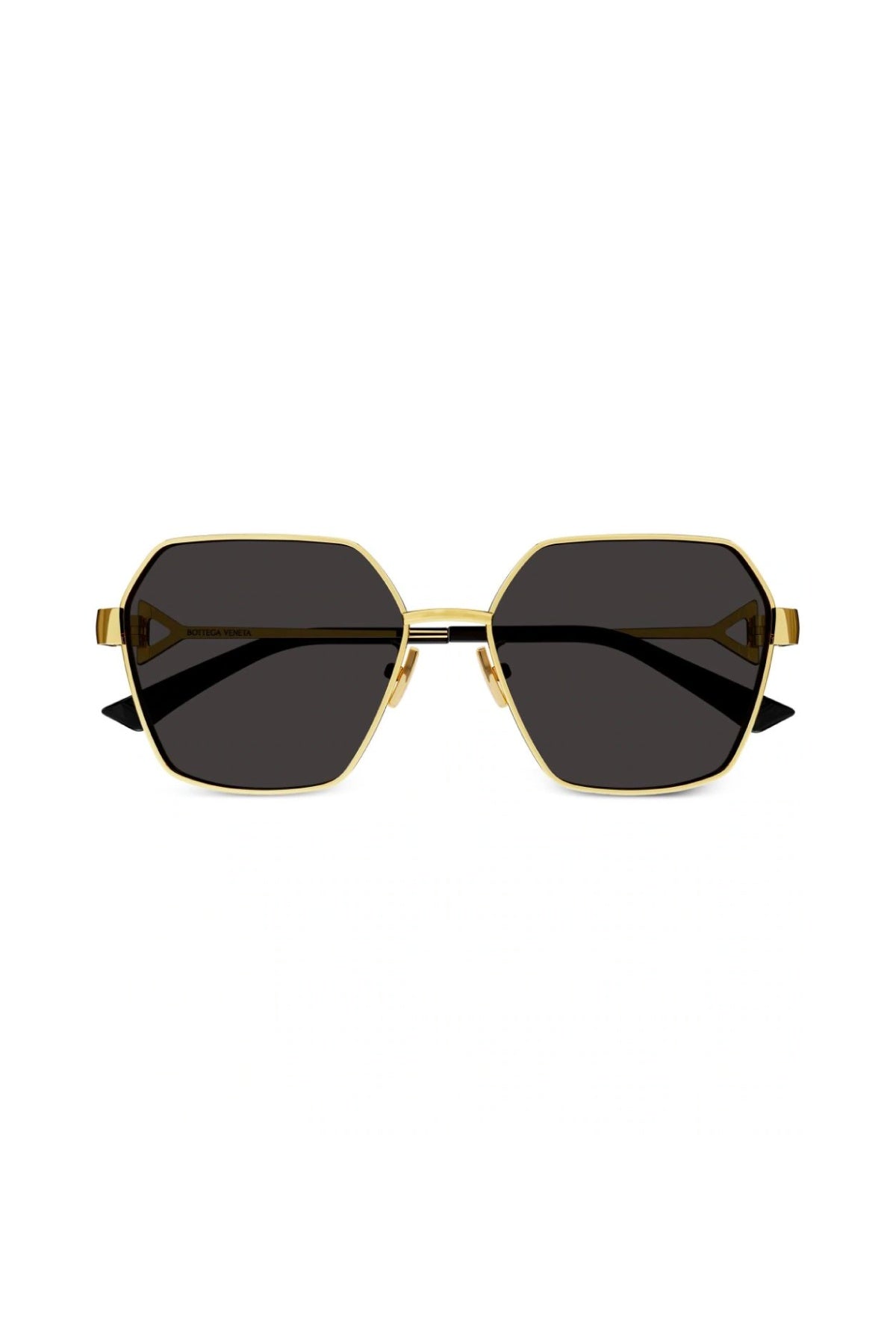 Bottega Veneta Hexagonal Aviator Sunglasses - Gold/ Black