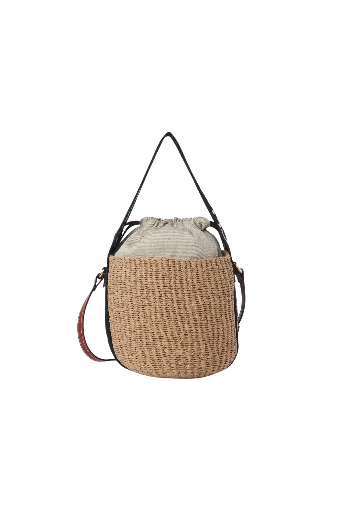 Chloé Small Woody Basket Bag - Black/ Beige