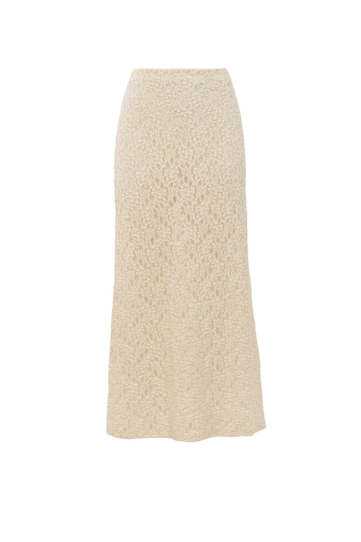 Chloé Knit Lace Midi Skirt - Dusty White