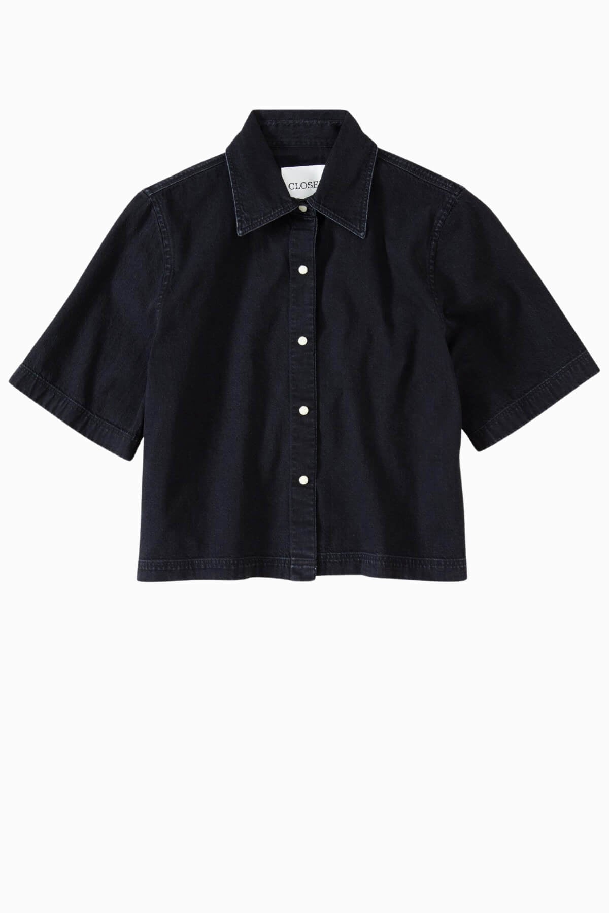 Closed Short Sleeve Denim Shirt - Black