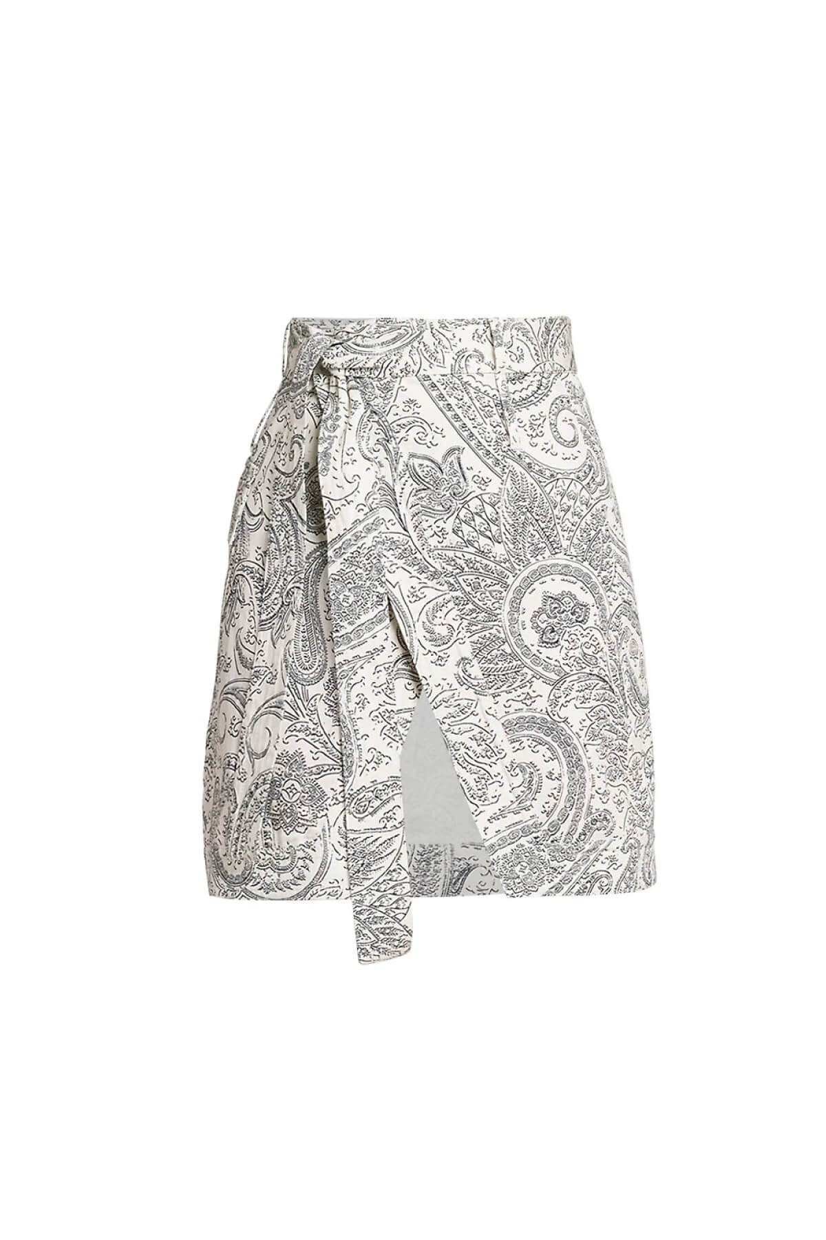 Etro Paisley Wrap Mini Skirt - Black/ White
