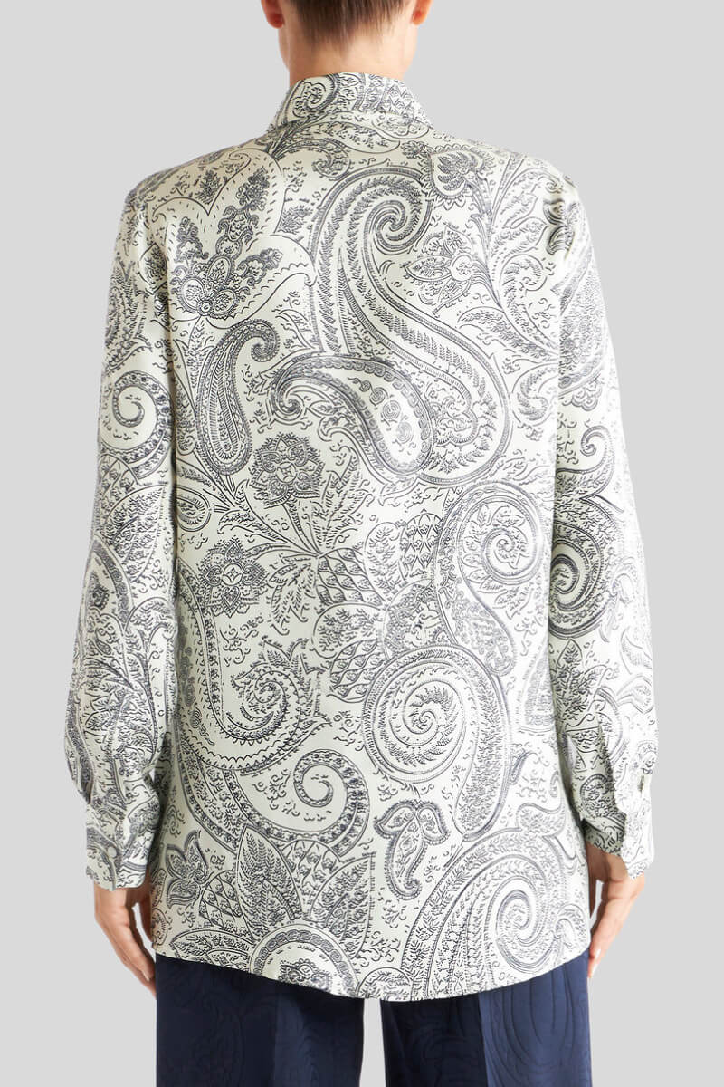 Etro Paisley Print Silk Shirt - Black/ White