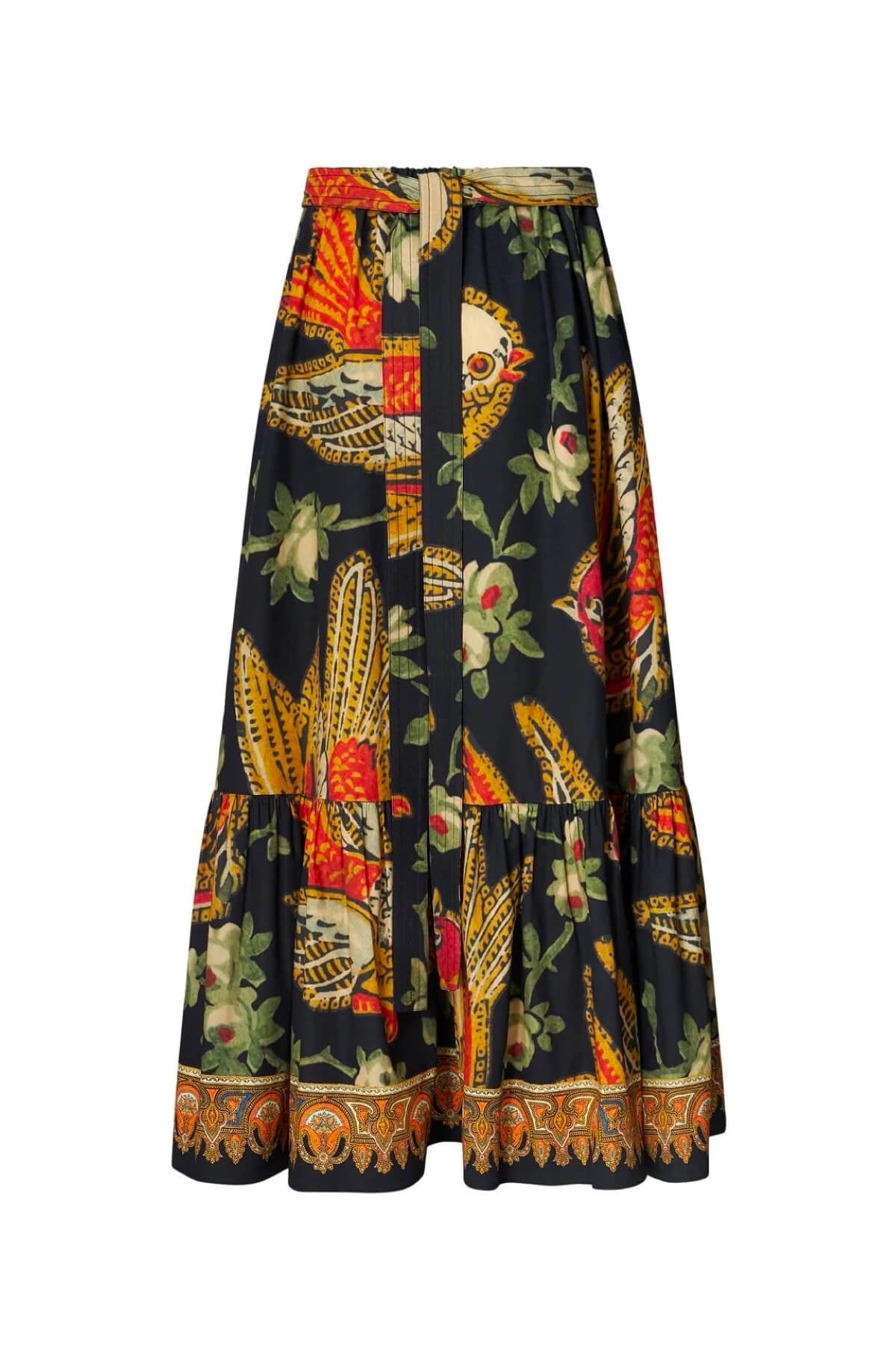 Etro Bird Print Maxi Skirt - Black