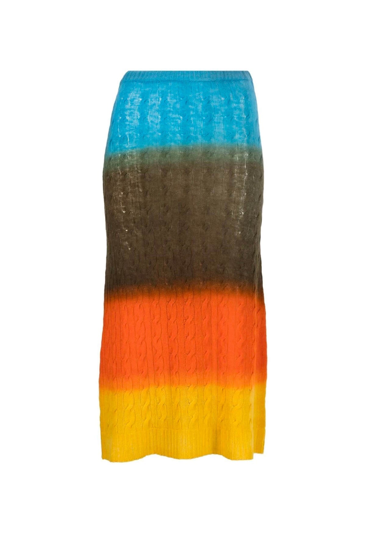 Etro Cable Knit Dip Dye Skirt - Blue/ Green
