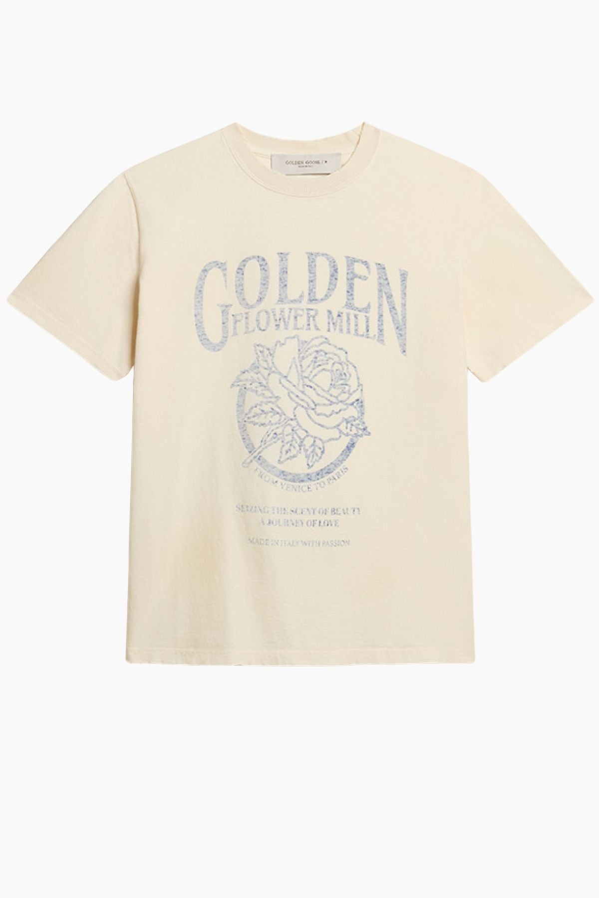 Golden Goose Distressed Rib T-Shirt - Heritage White