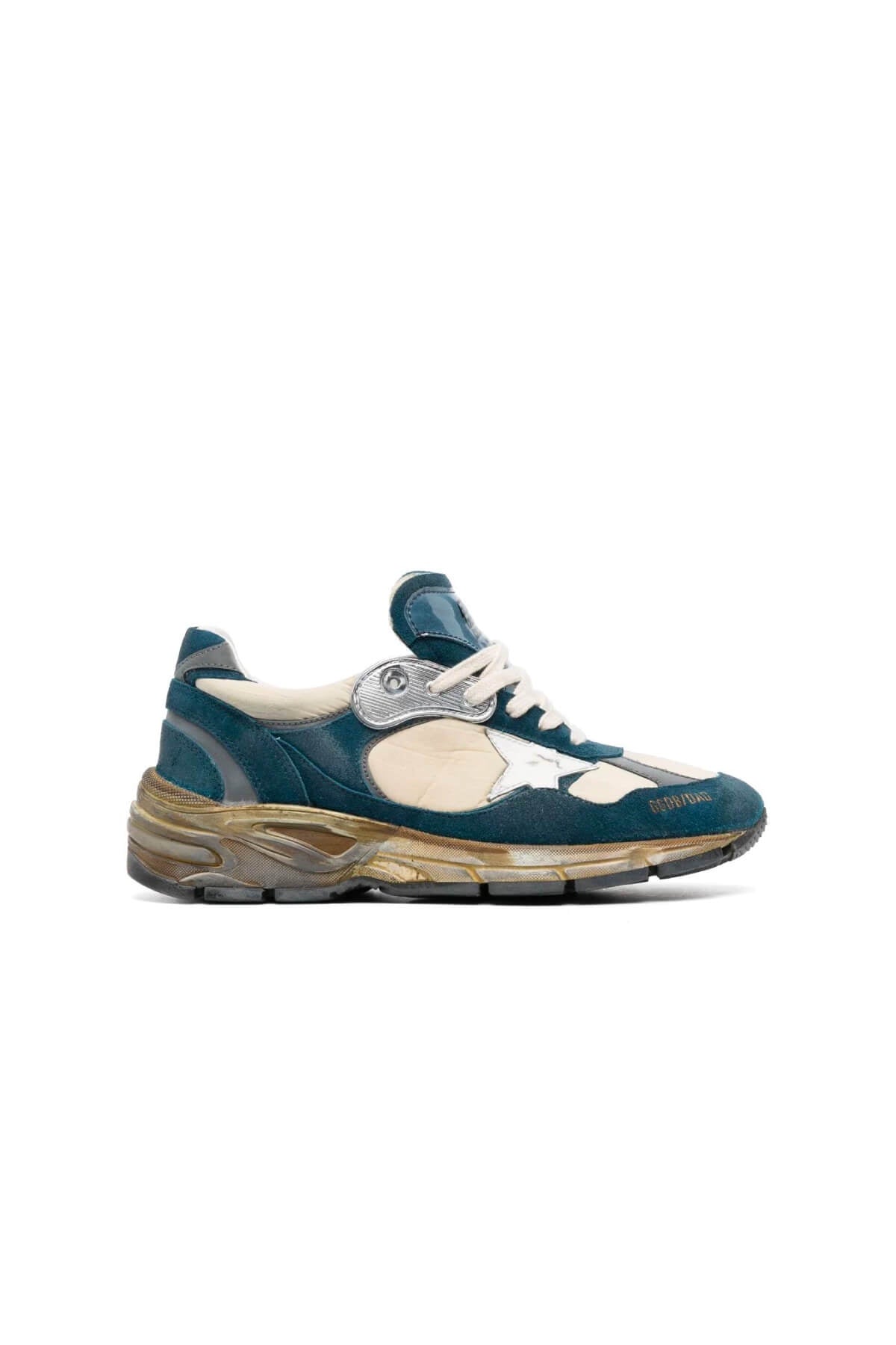 Golden Goose Running Dad Sneakers - Beige/ Octane Blue/ White/ Silver