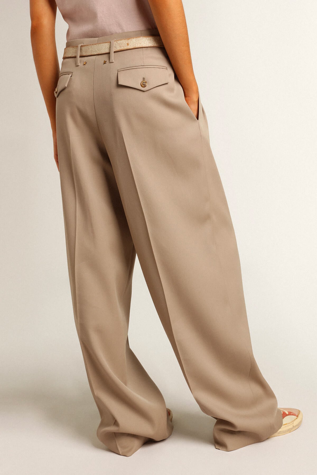 パンツ Golden  Wool gabardine trousers GOLDEN GOOSE Wool-gabardine wide-leg pants | NET-A-PORTER