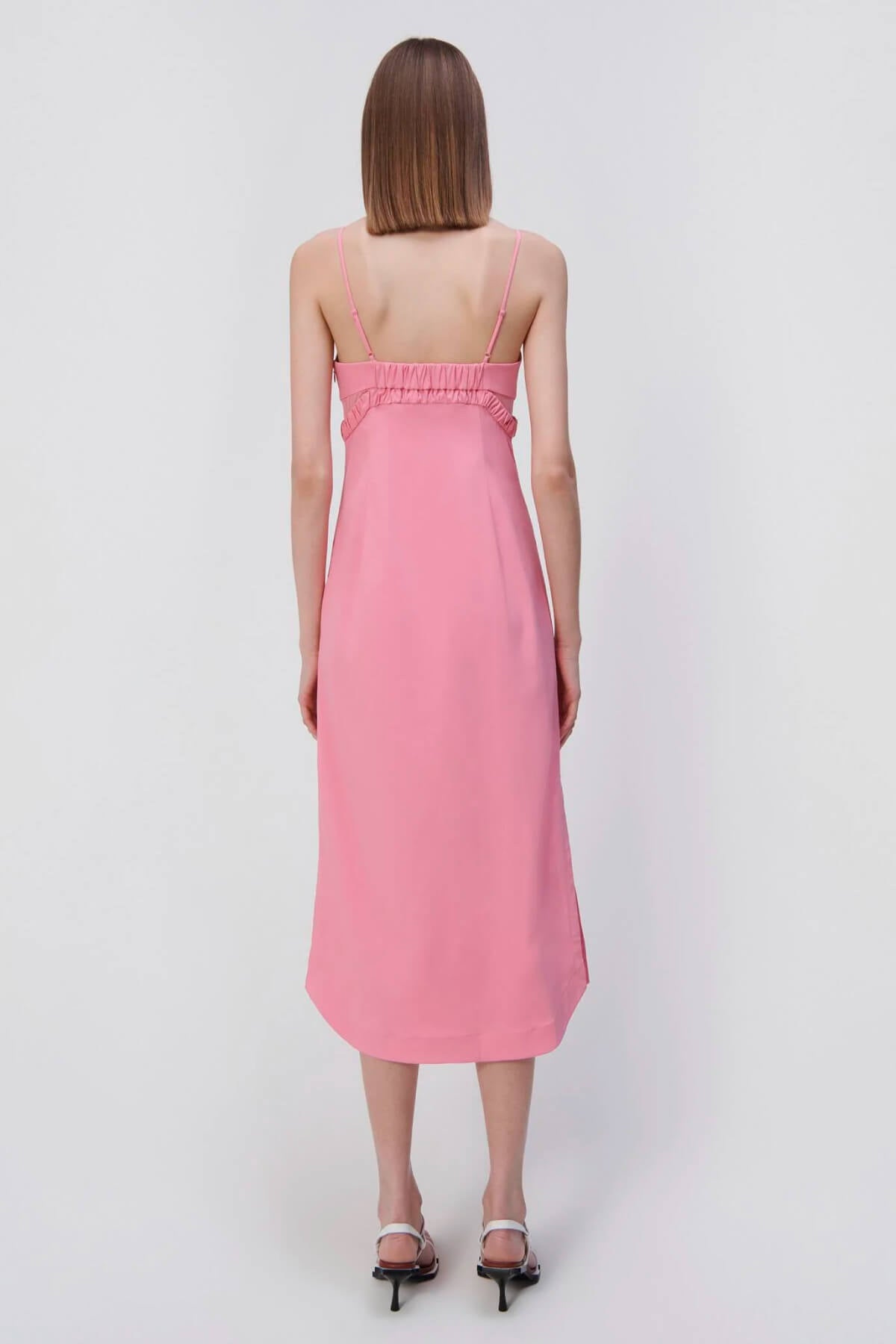 Simkhai Alessi Cut-Out Bustier Midi Dress - Taffy Pink