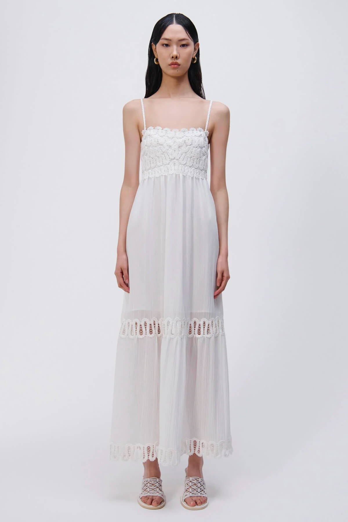 Simkhai Salana Crochet Maxi Dress - White