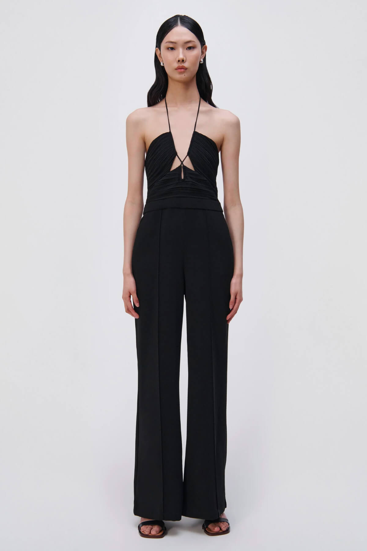 Simkhai Gala Plisse Cut-Out Jumpsuit - Black