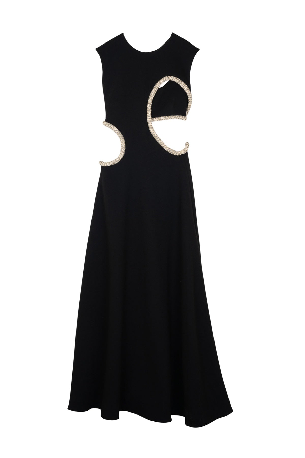 Jonathan Simkhai Giada Diamante Embroidery Cutout Midi Dress - Black