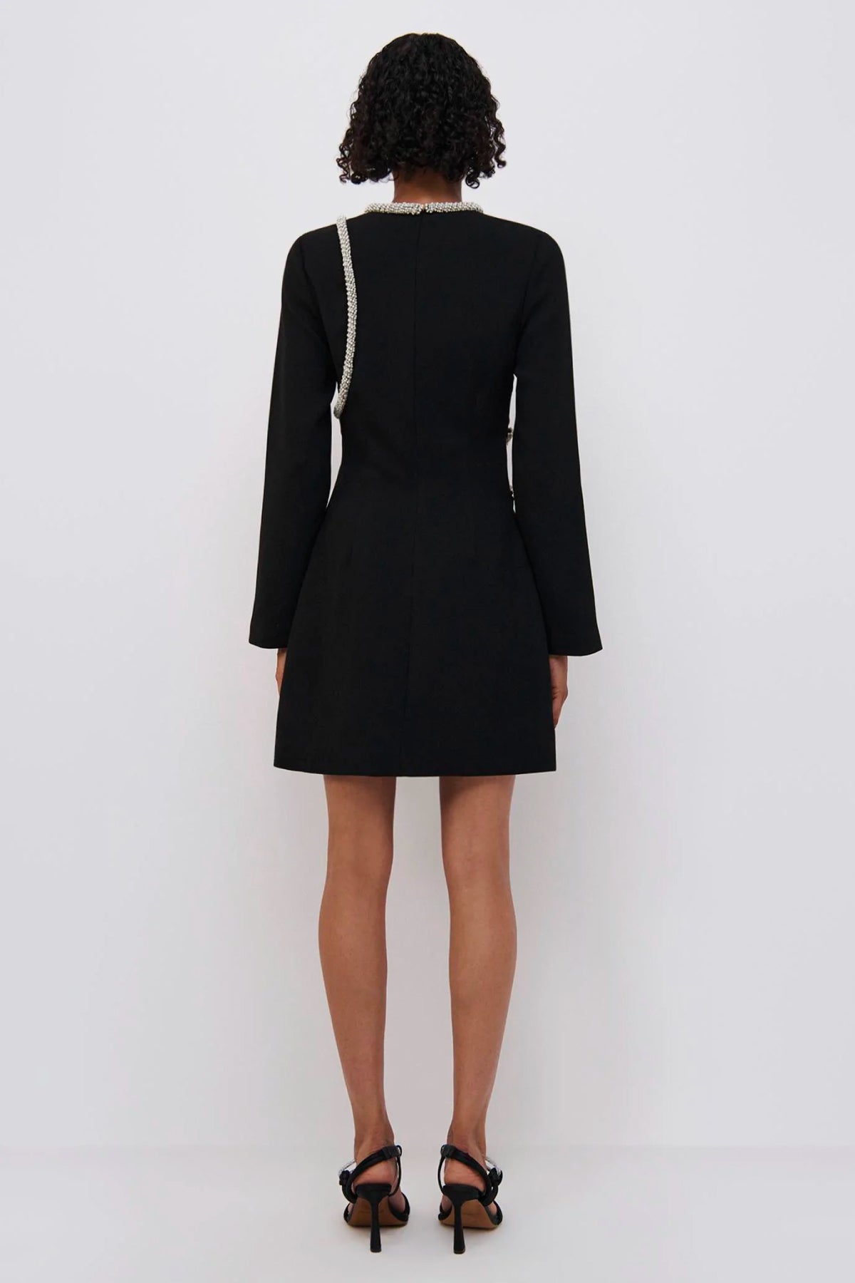 Jonathan Simkhai Katharine Diamante Embroidery Cutout Mini Dress - Black