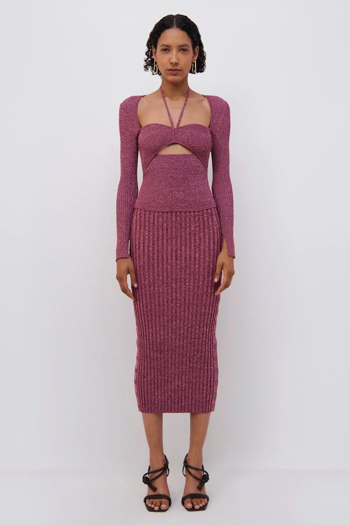 Jonathan Simkhai ワンピース Kathryn ribbed-knit midi 740607 jonathan-simkhai-red-Jennifer-