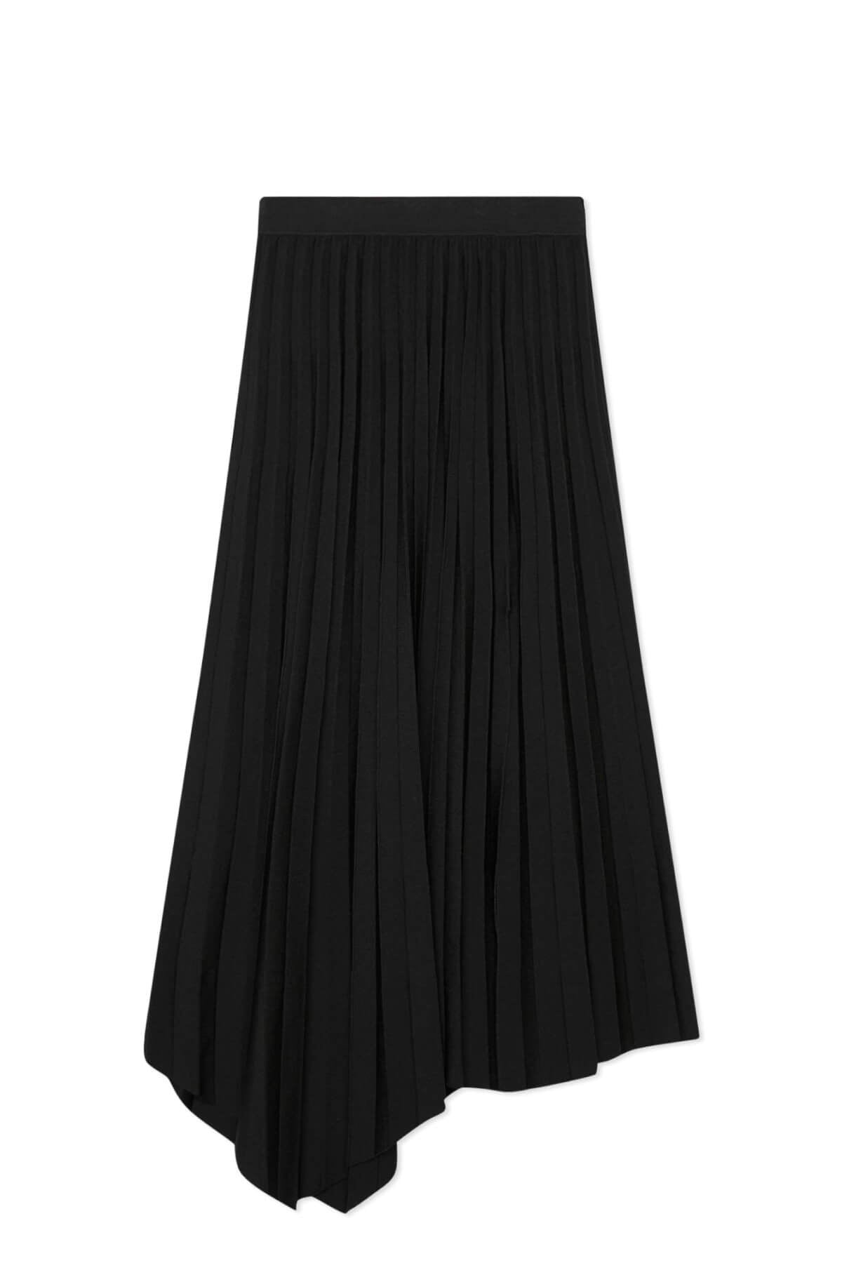 Jonathan Simkhai Arianna Compact Rib Pleated Skirt - Black