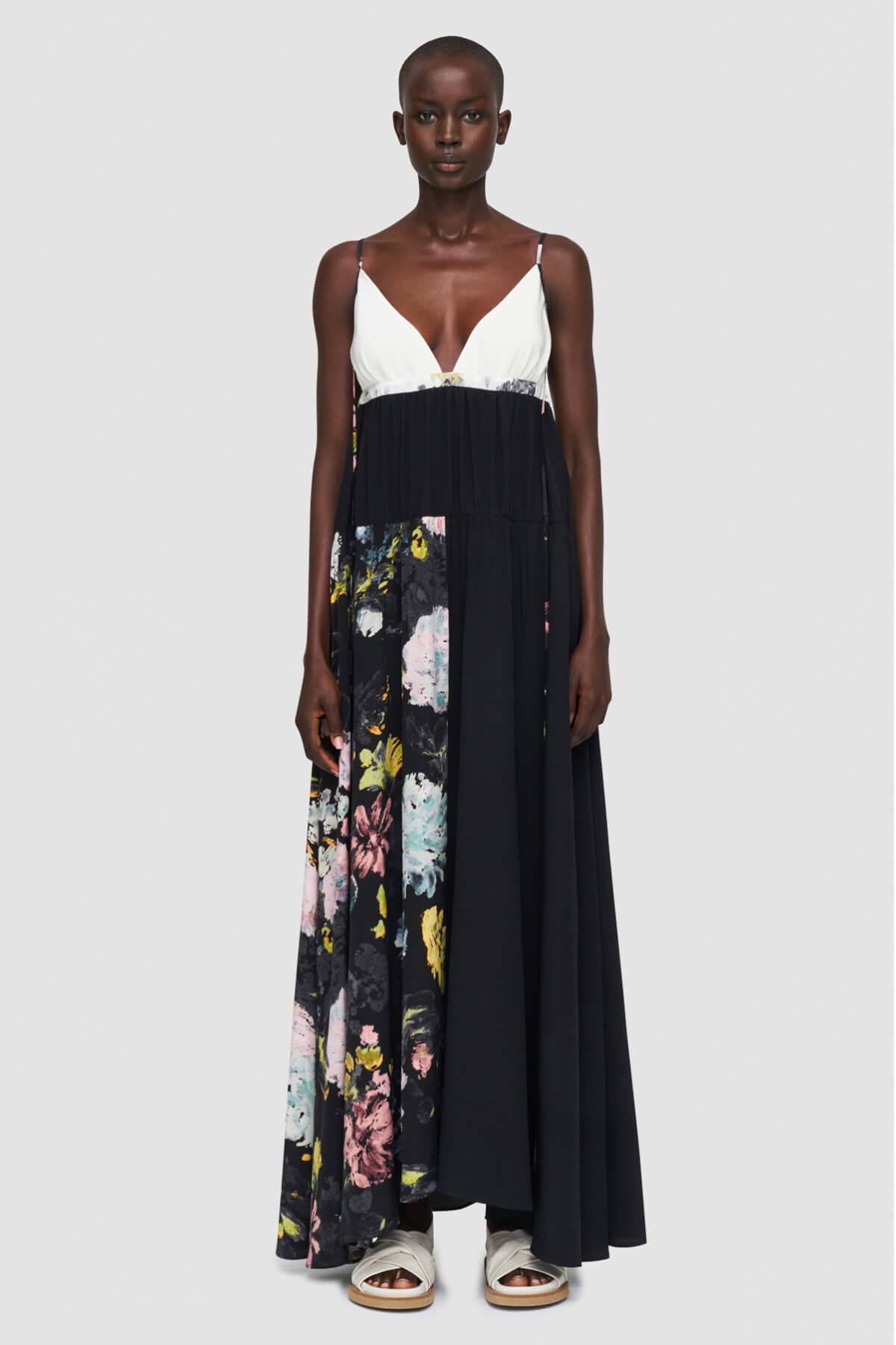 Joseph Darnley Floral Silk Dress - Black/ Aquatic