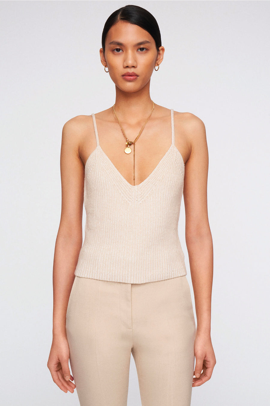 Joseph Cardigan Stitch Knit Top - Chai