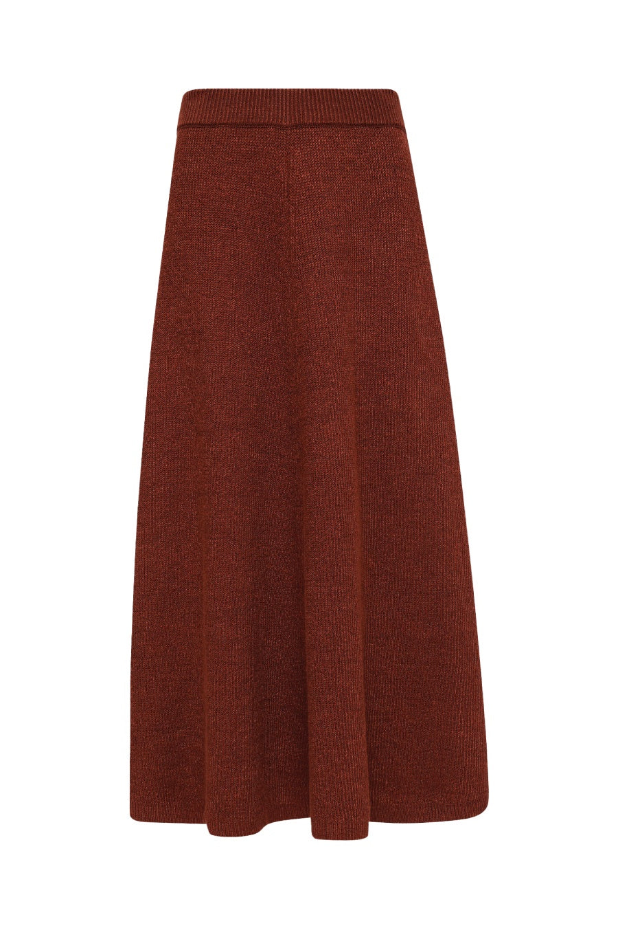 Joseph Linen Cardigan Stitch Knit Skirt - Chestnut