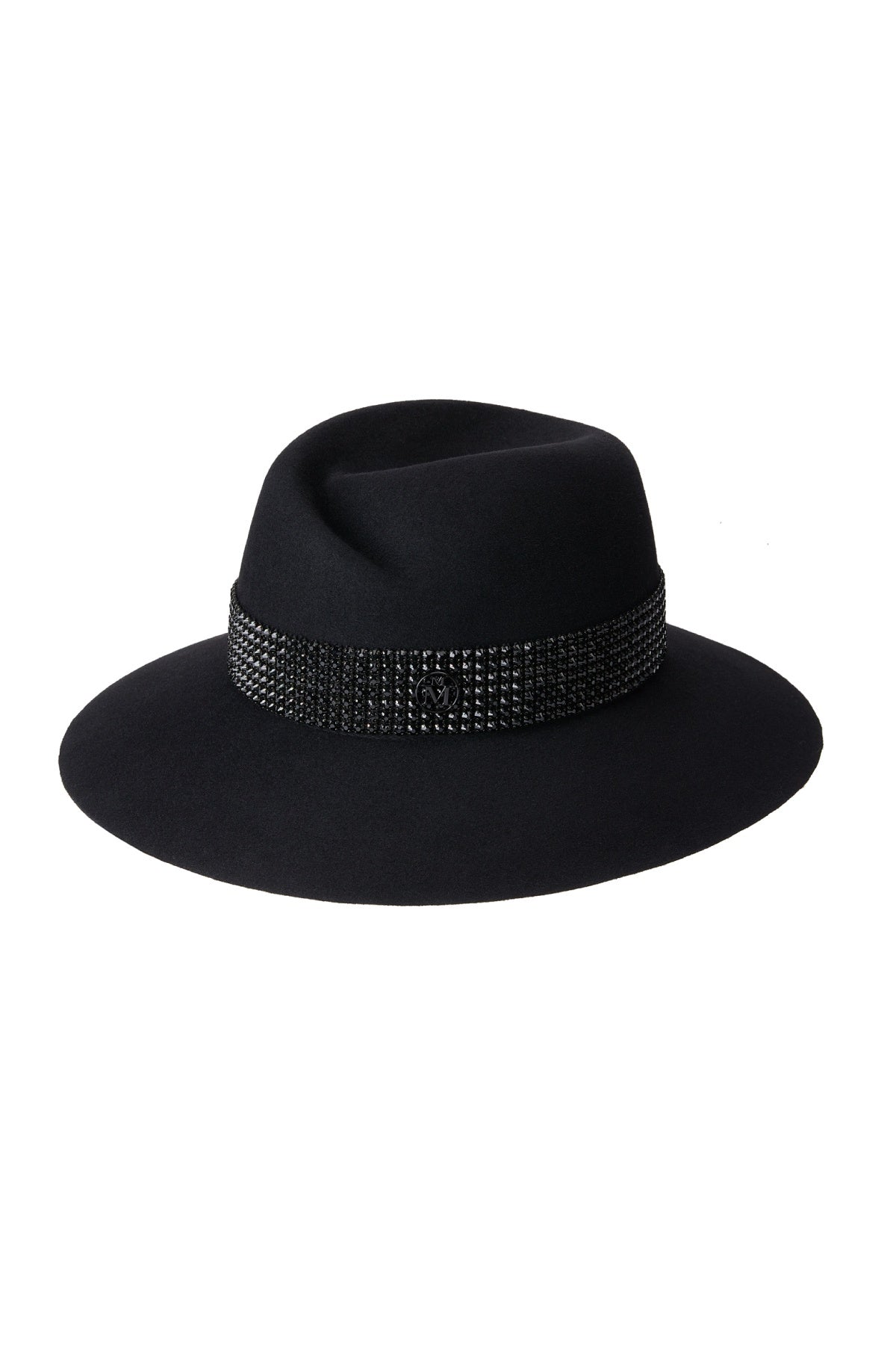 Maison Michel Virginie Studded Felt Hat - Black