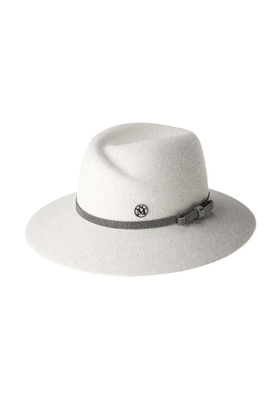 Maison Michel Virginie Metal Bow Felt Hat - Light Grey