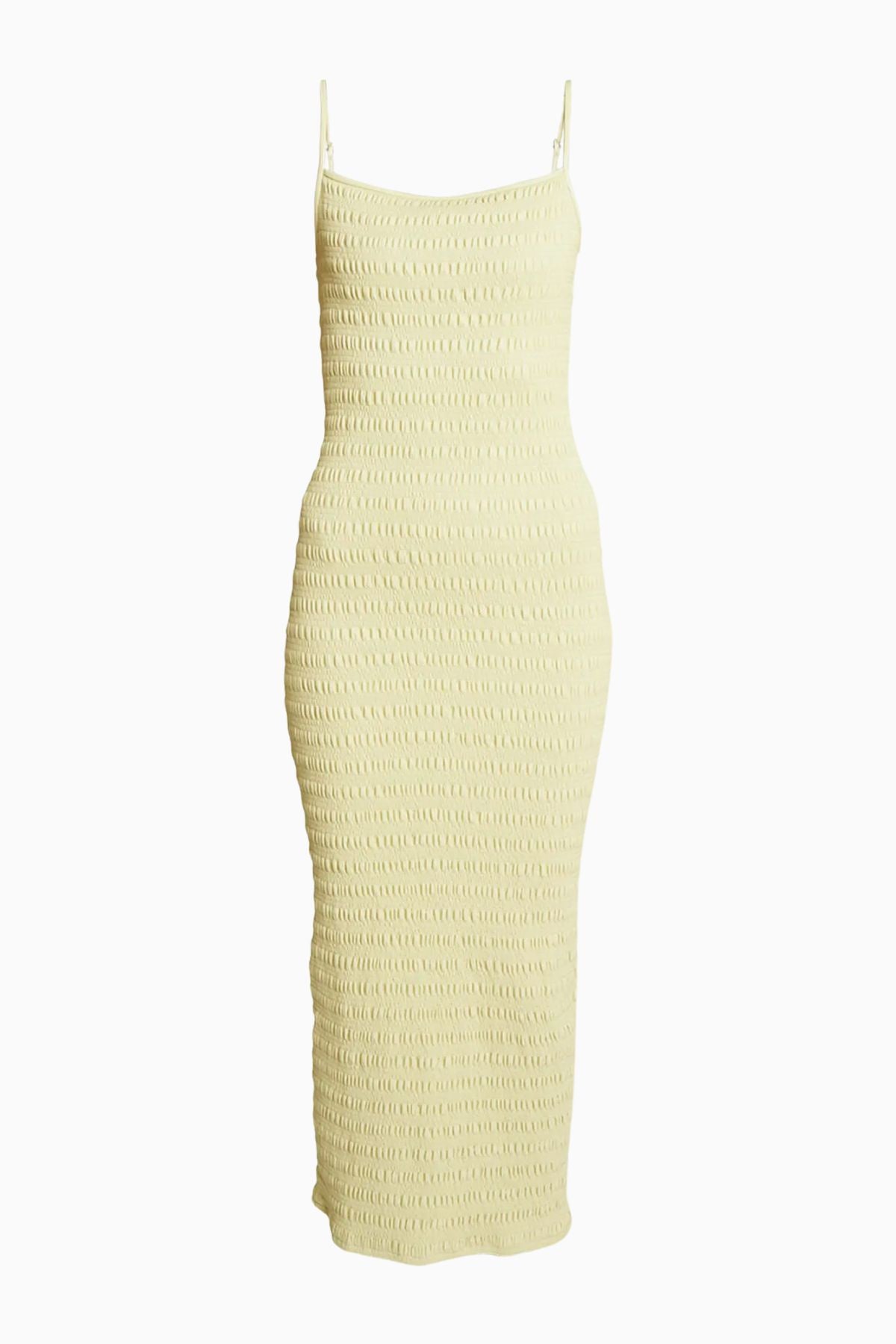 Nanushka Barra Smocked Midi Dress - Lemongrass