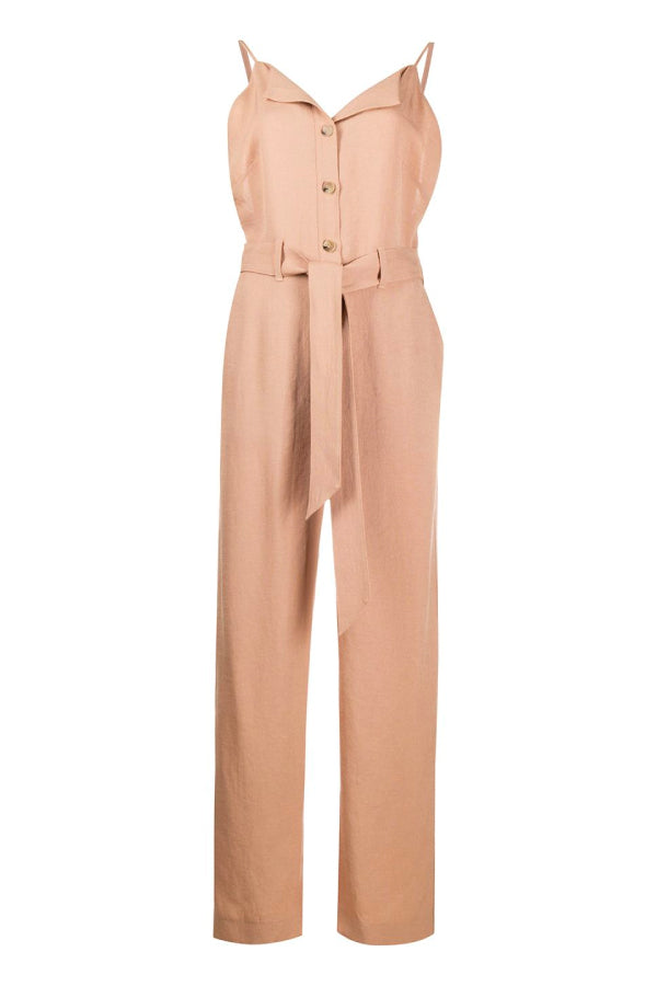 Nanushka NW20PFJS00974 Katana Tech Linen Jumpsuit - Nut