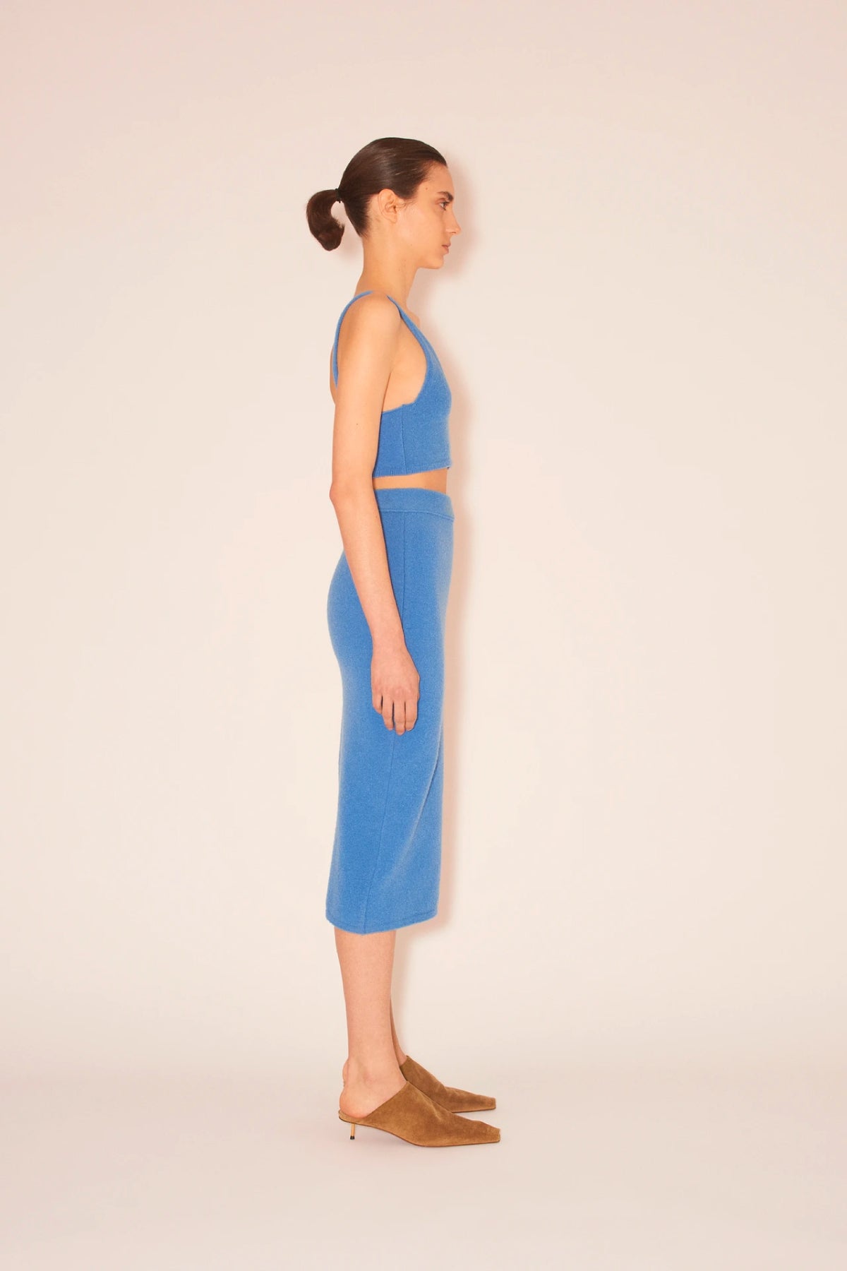 Nanushka Jorna Compact Boucle Midi Skirt - Blue