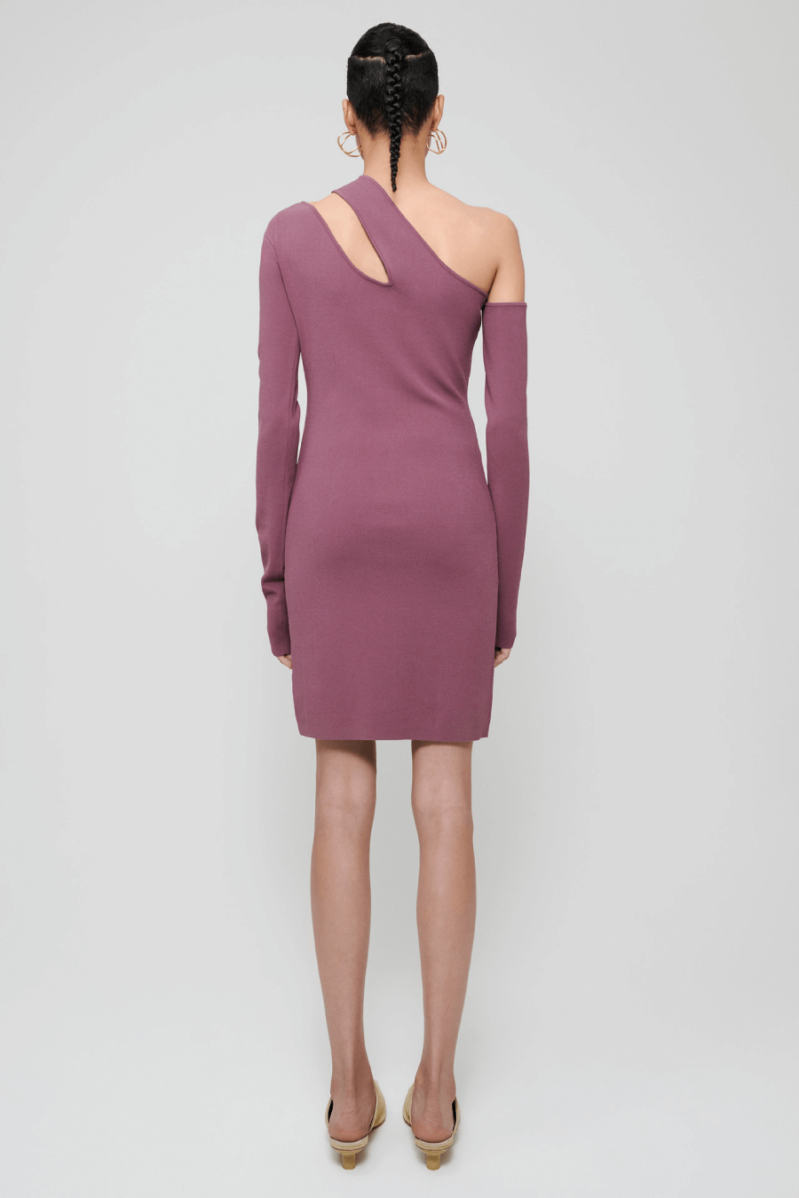 Nanushka NW21RSDR01492 Shani Compact Knit Cut Out Dress - Cocoa Back