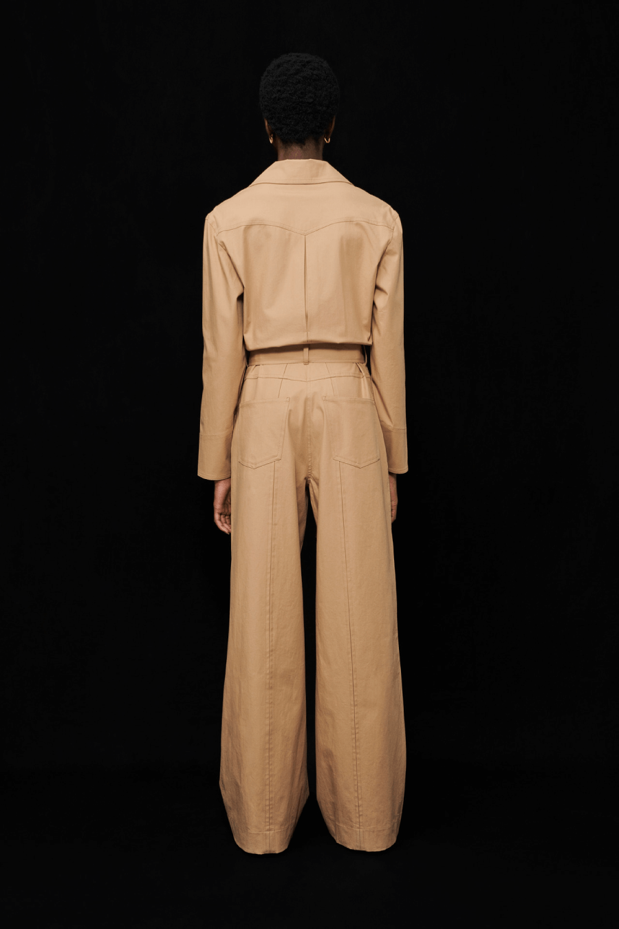 Nanushka NW21RSJS00274 Jameela Twill Belted Jumpsuit - Camel Back