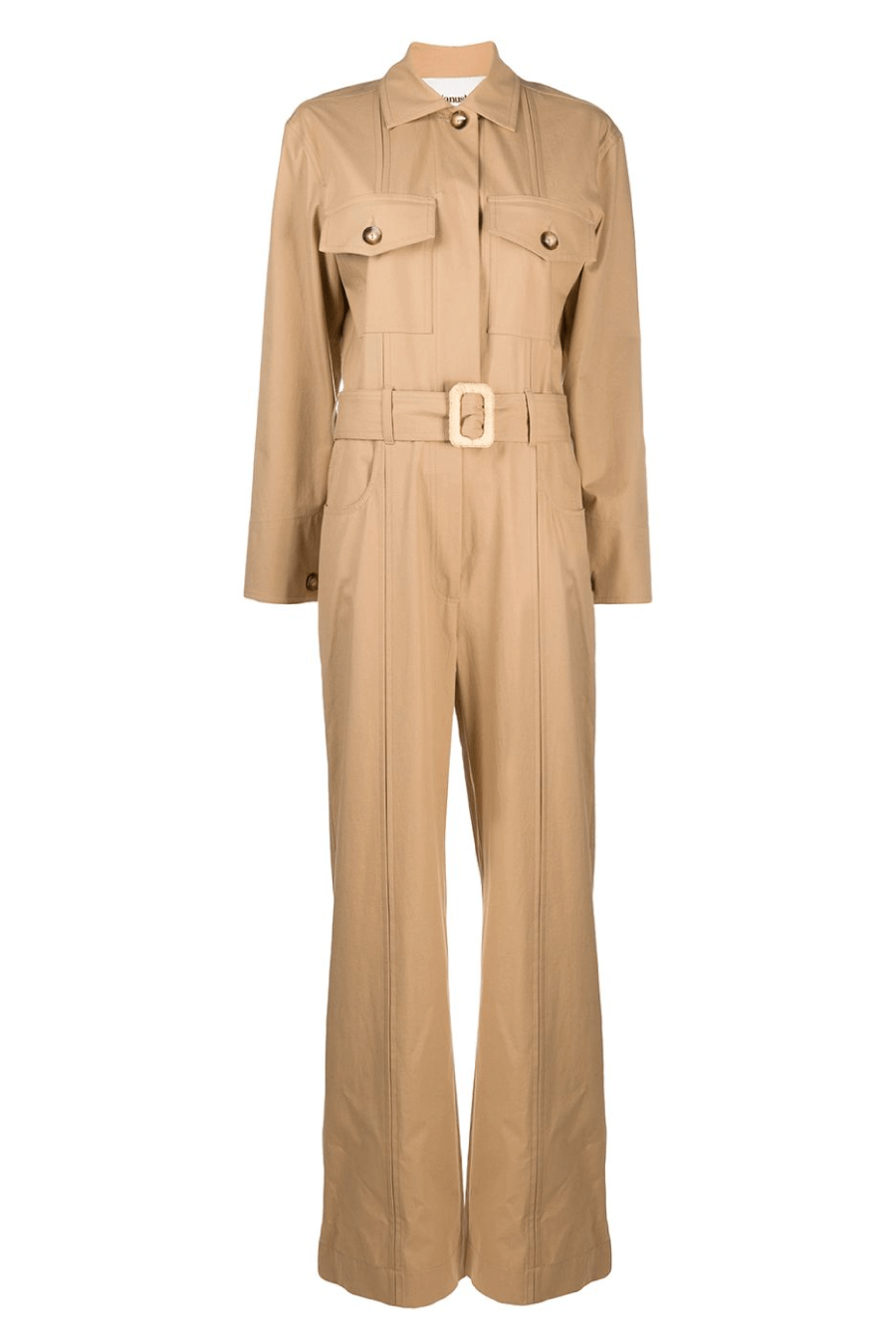 Nanushka NW21RSJS00274 Jameela Twill Belted Jumpsuit - Camel