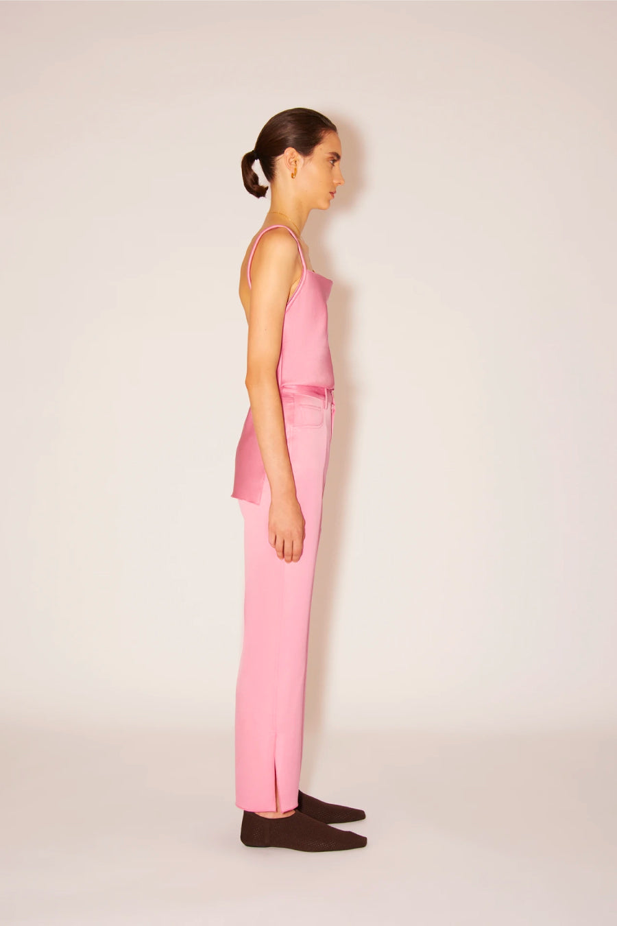 Nanushka Neza Glossy Satin Cami - Pink