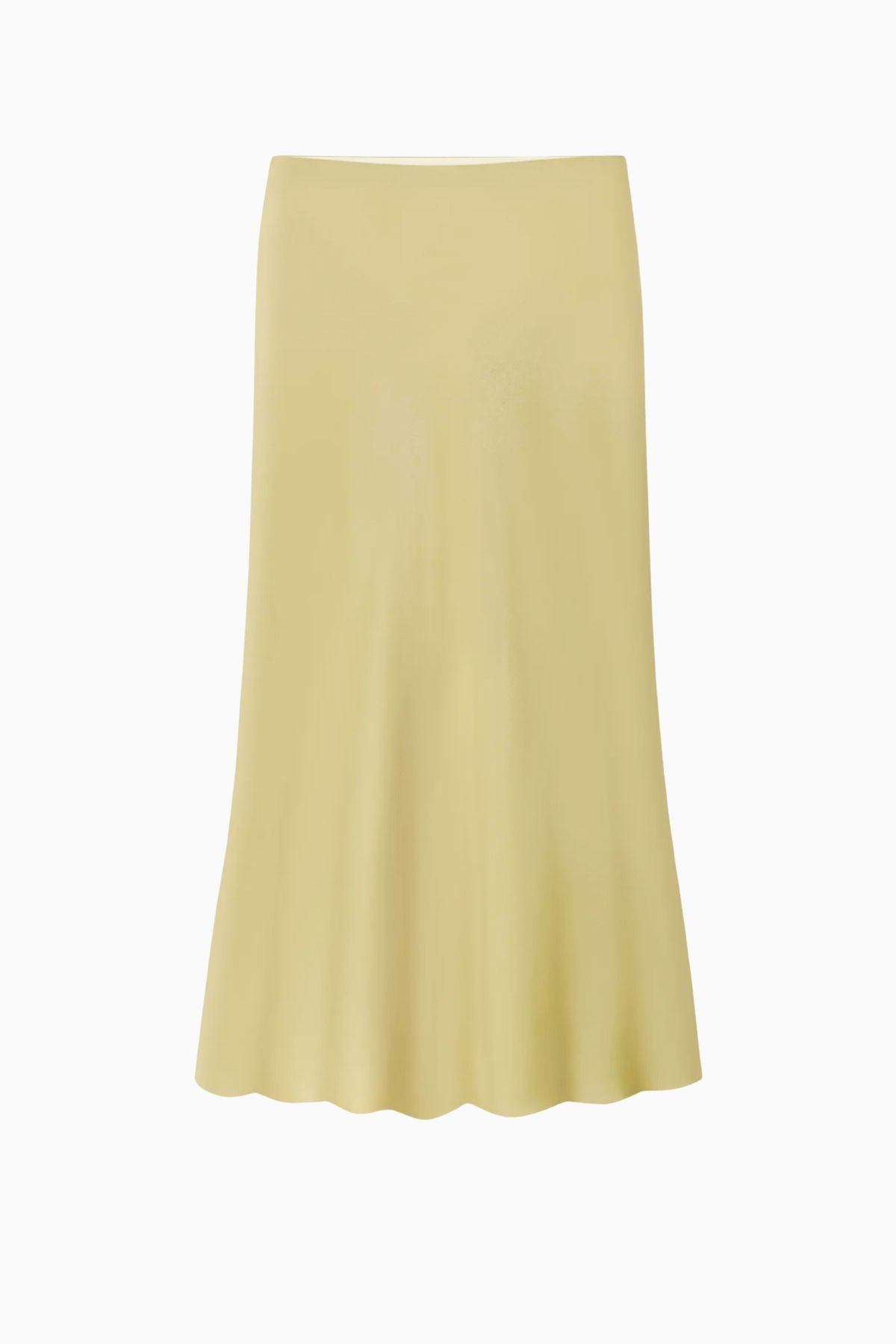 Nanushka Razi Satin Slip Skirt - Lime Yellow