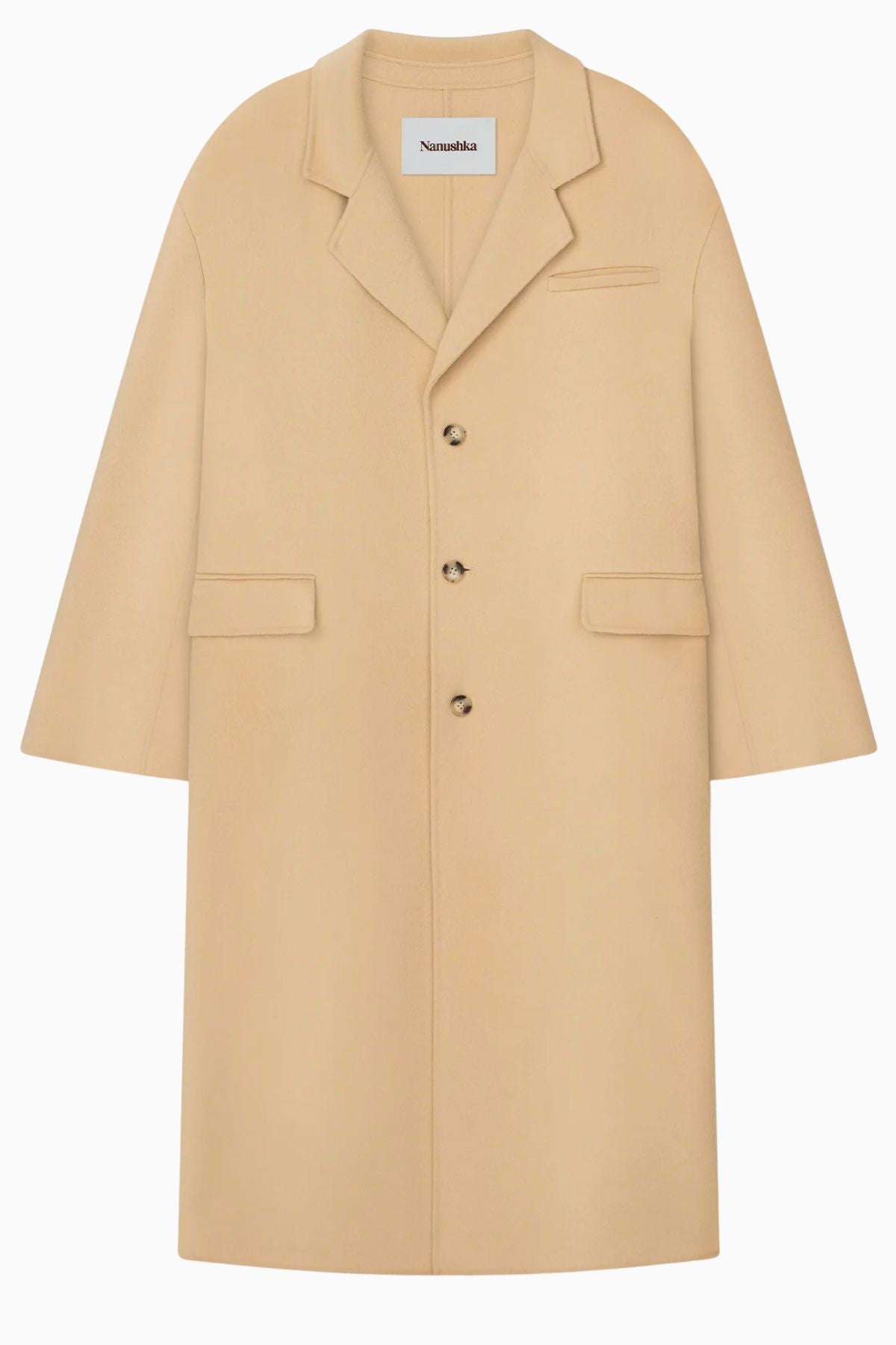 Nanushka Veda Oversized Single Breasted Coat - Creme