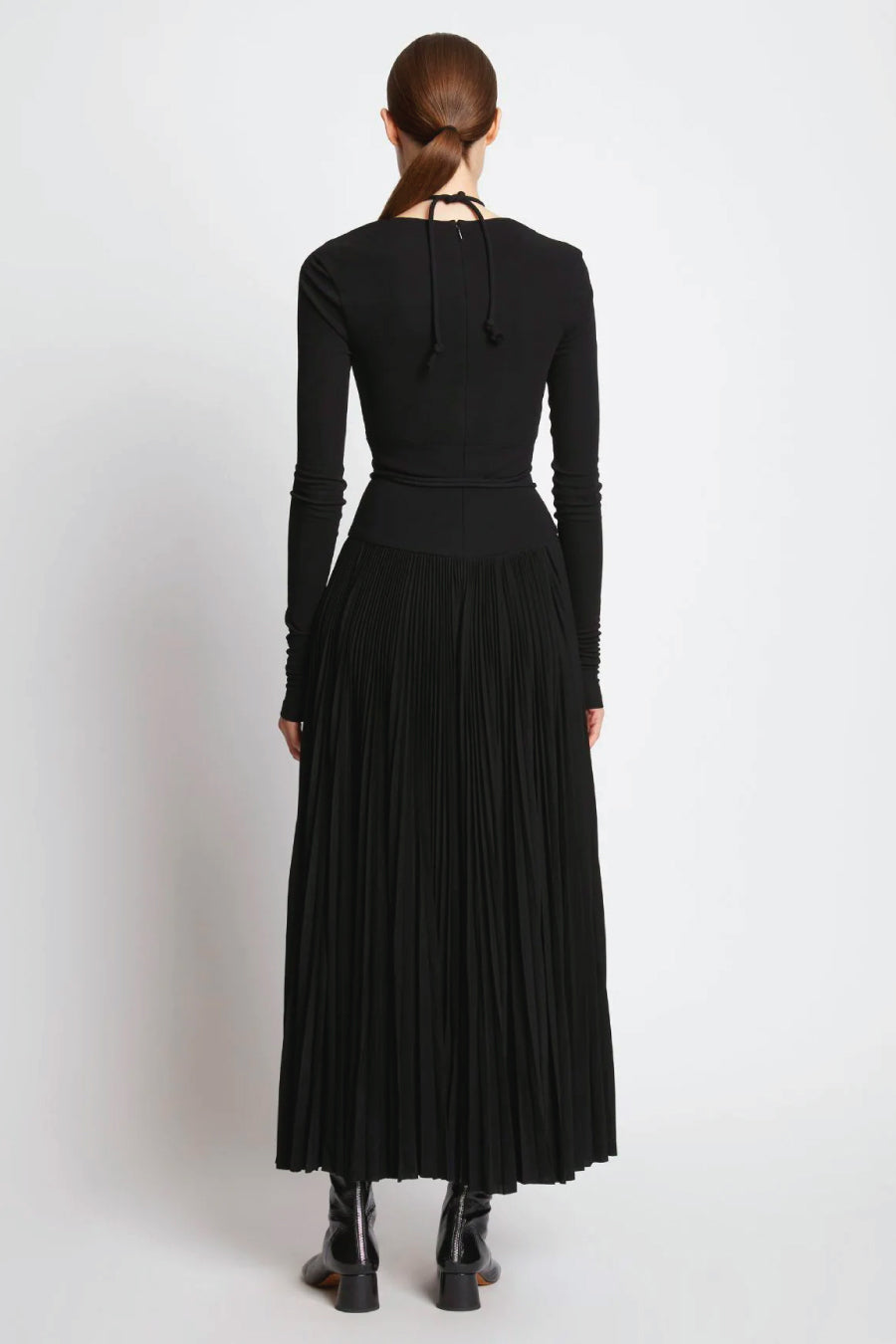 Proenza Schouler Pleated Matte Jersey Halter Dress - Black