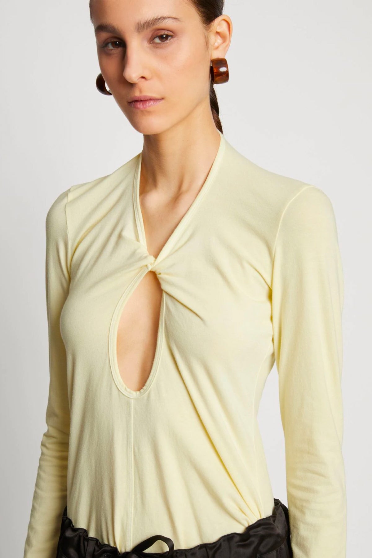 Proenza Schouler White Label Jersey Keyhole Top - Pale Yellow