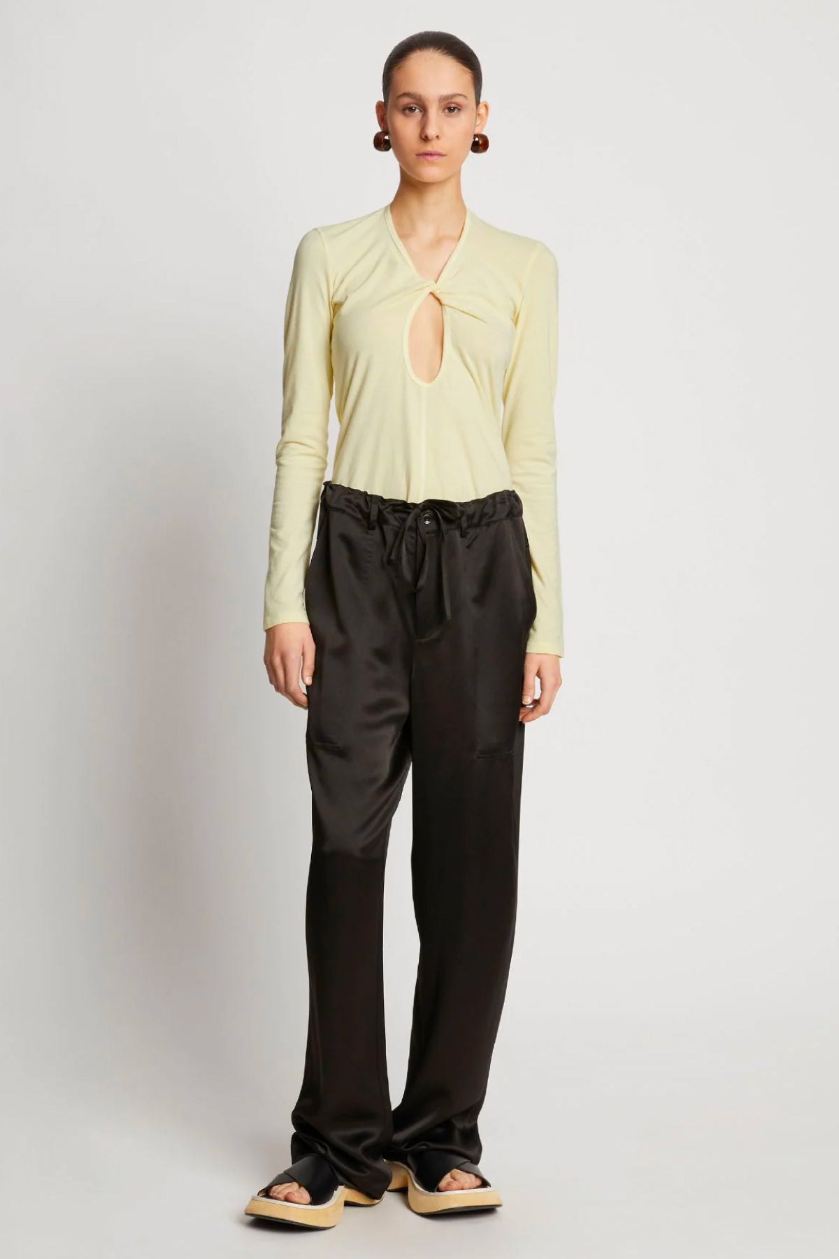 Proenza Schouler White Label Jersey Keyhole Top - Pale Yellow