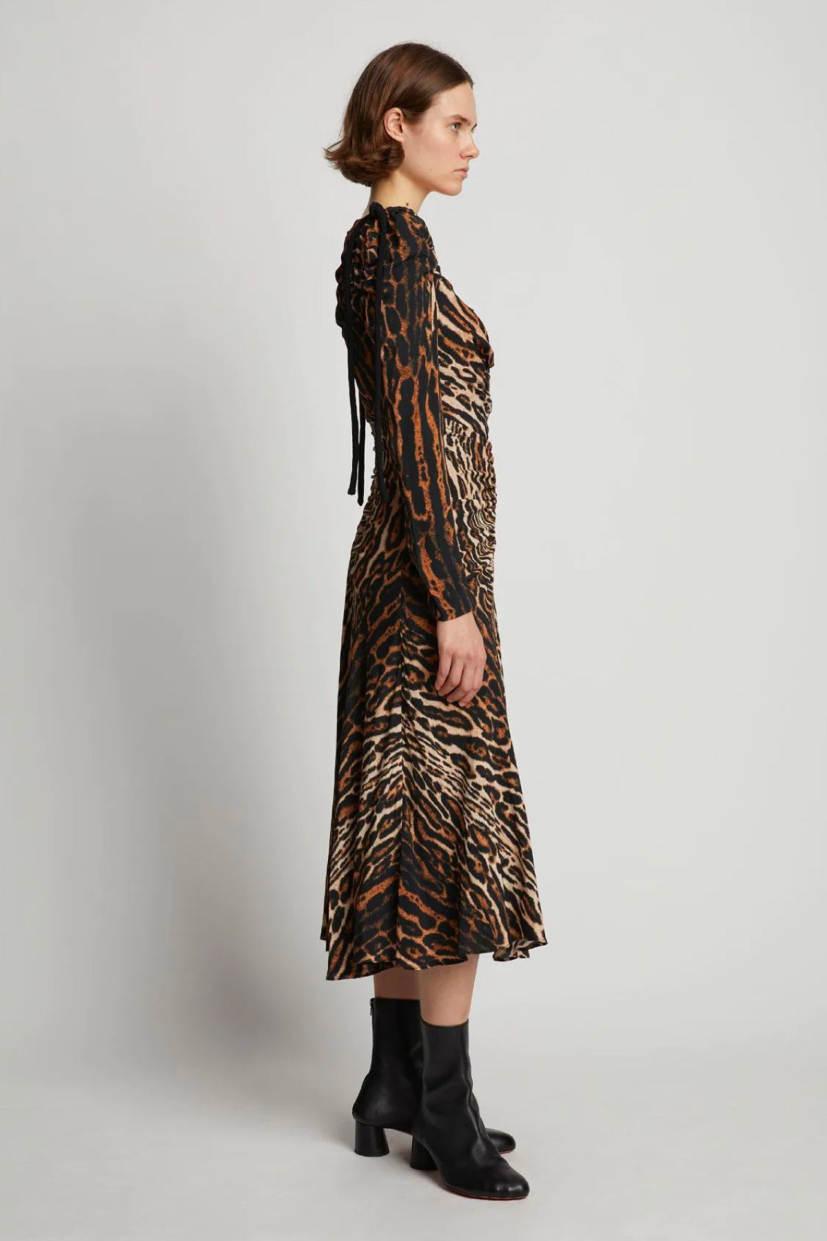 Proenza Schouler Leopard Print Cinched Dress - Brown Multi