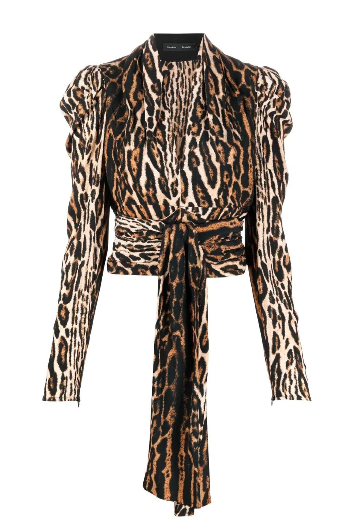 Proenza Schouler Leopard Print V-Neck Top - Brown Multi