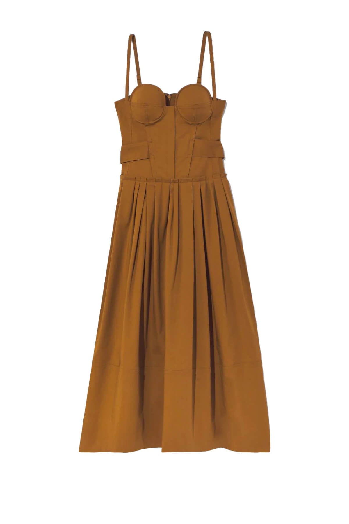 Proenza Schouler Poplin Bustier Midi Dress - Tobacco