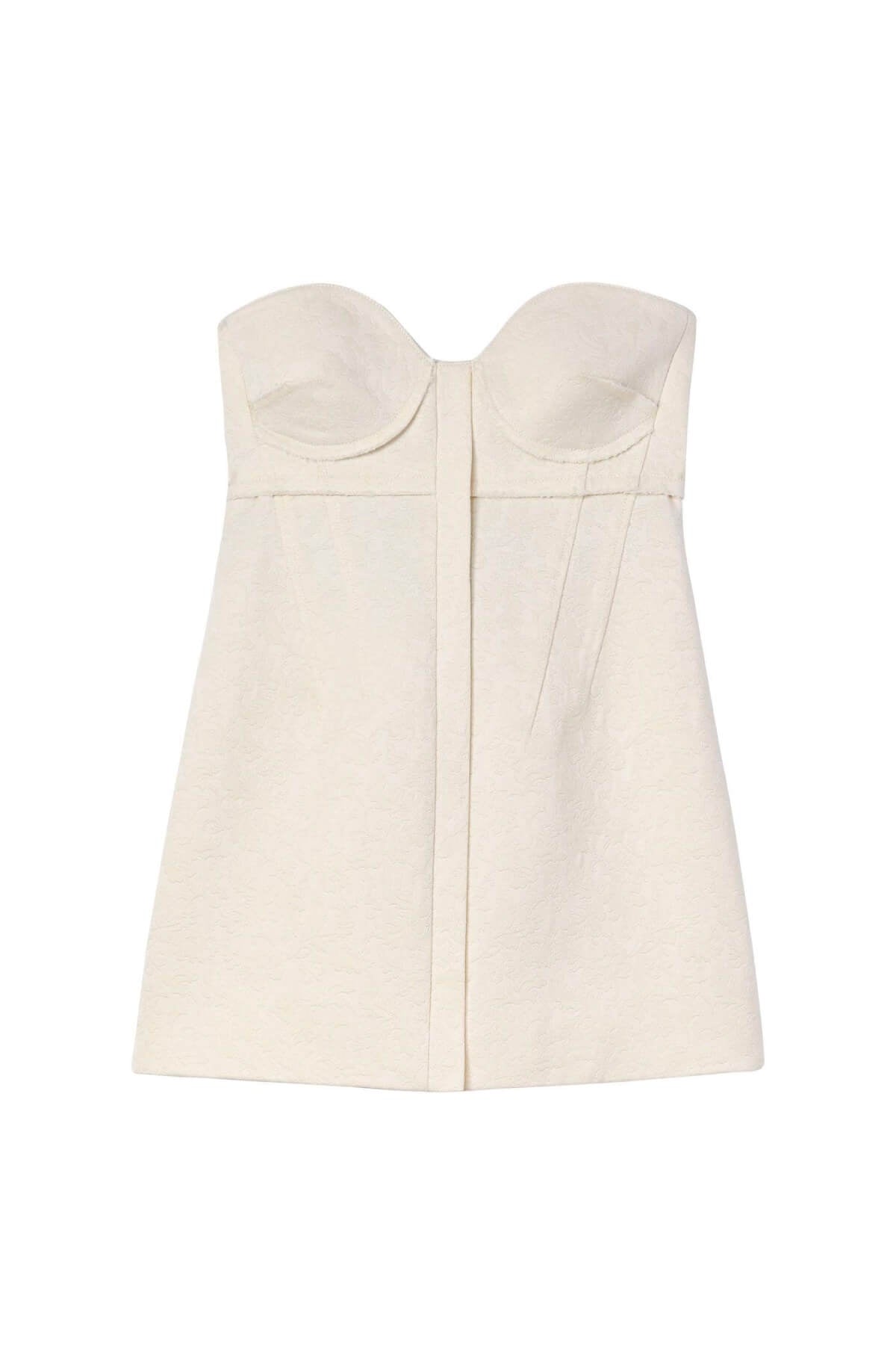 Proenza Schouler Cotton Wool Jacquard Bustier Top - Canvas